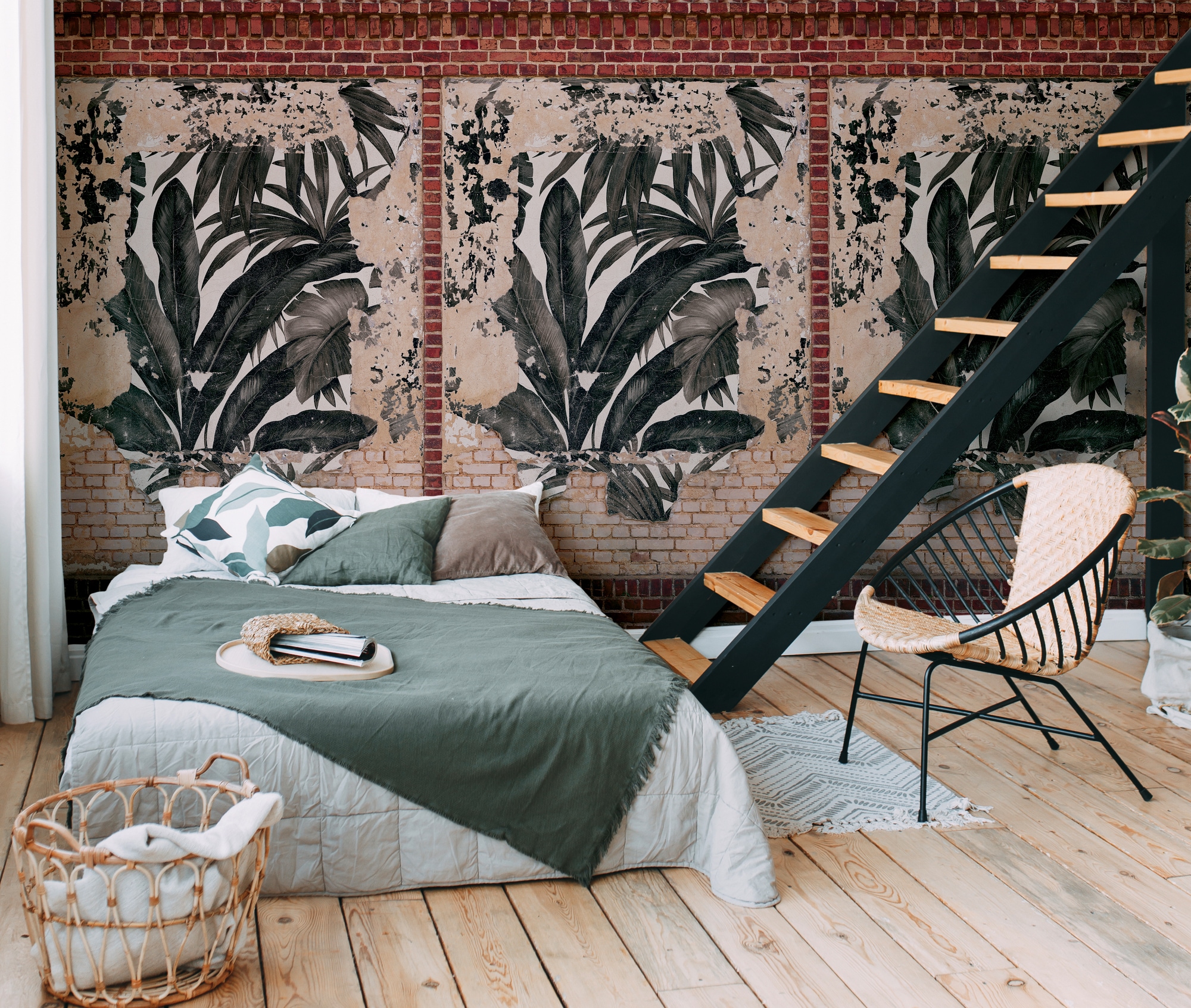 living walls gemustert matt neutral glatt Graffiti Steinwand Tapeten Wohnzimmer Schlafzimmer Küche Design Optik
