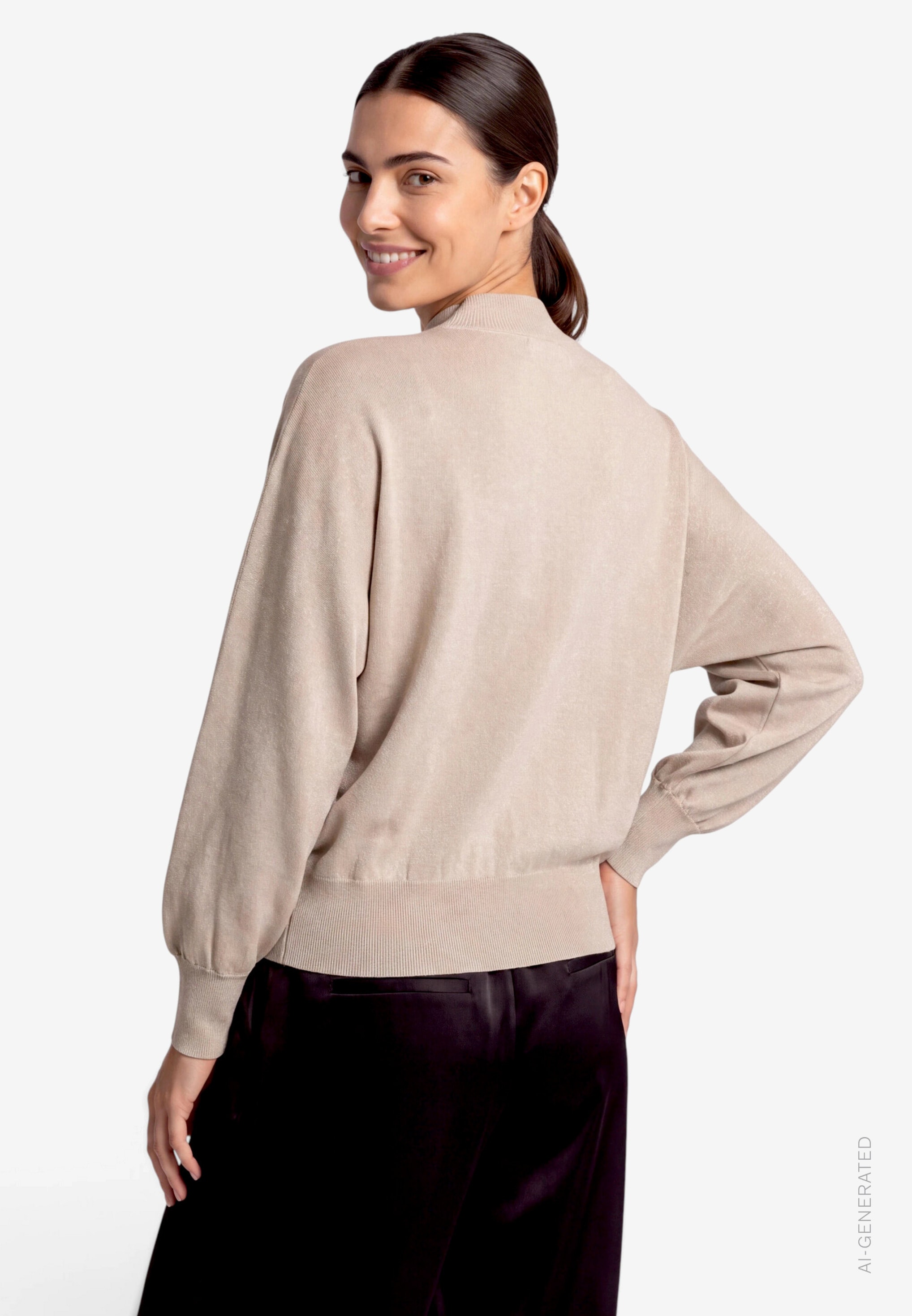 Zero Stehkragenpullover mit Glitzergarn