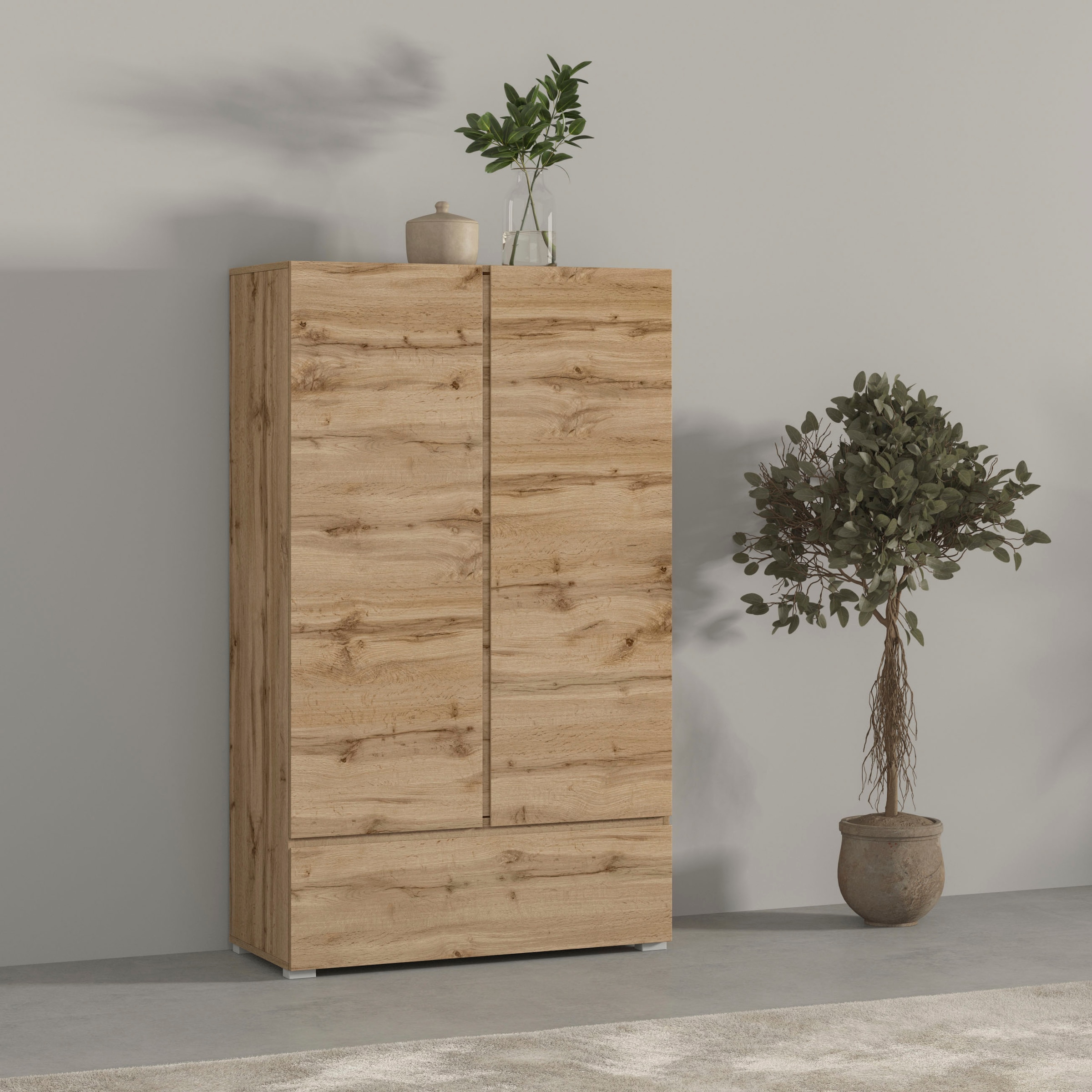 OTTO home Mehrzweckschrank "Metric,Breite 89 cm, Highboard, Universalschrank, Garderobe" Waescheschrank mit viel Stauraum, Einlegeböden verstellbar