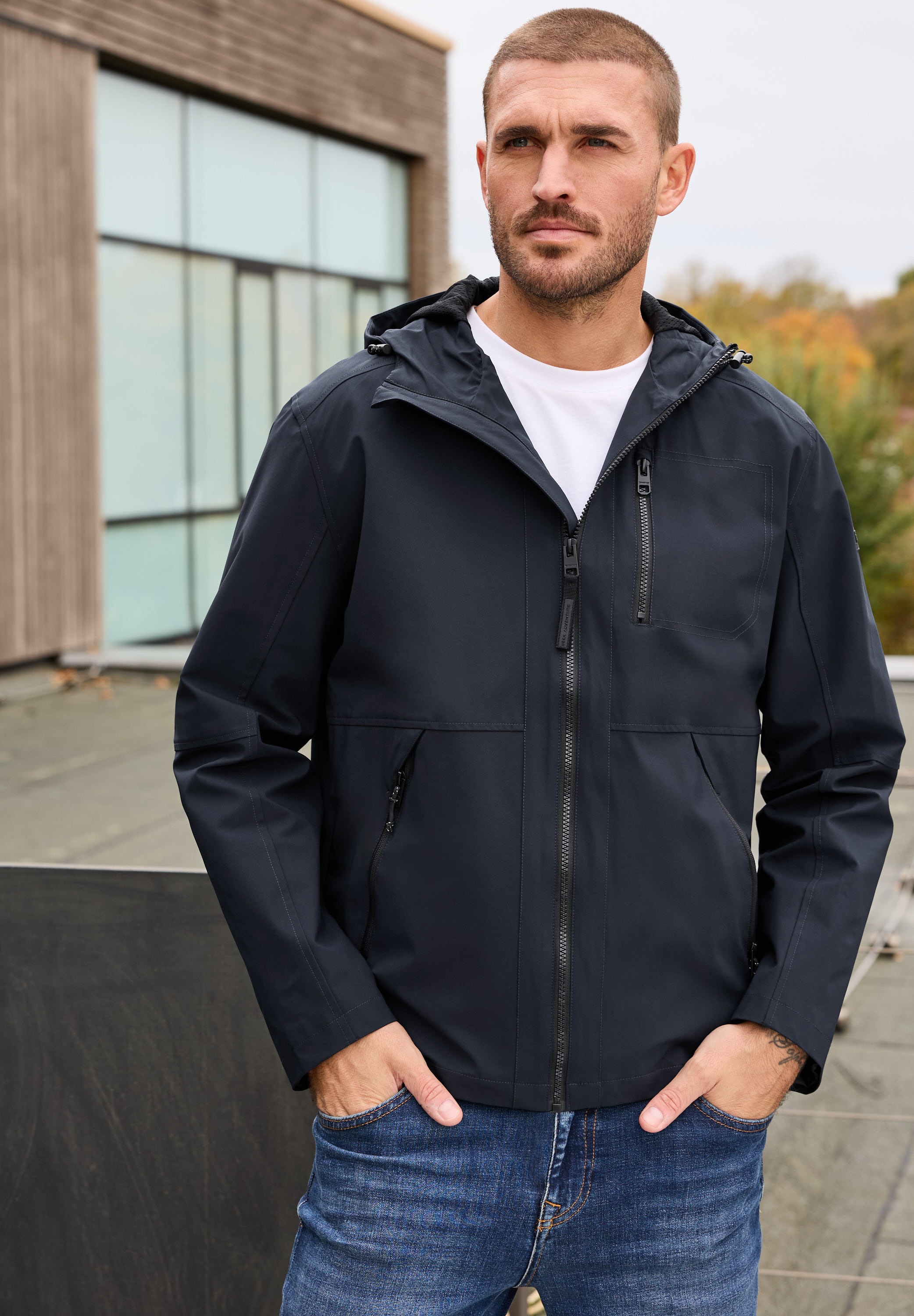 STREET ONE MEN Softshelljacke mit Kapuze wasserabweisend günstig online kaufen