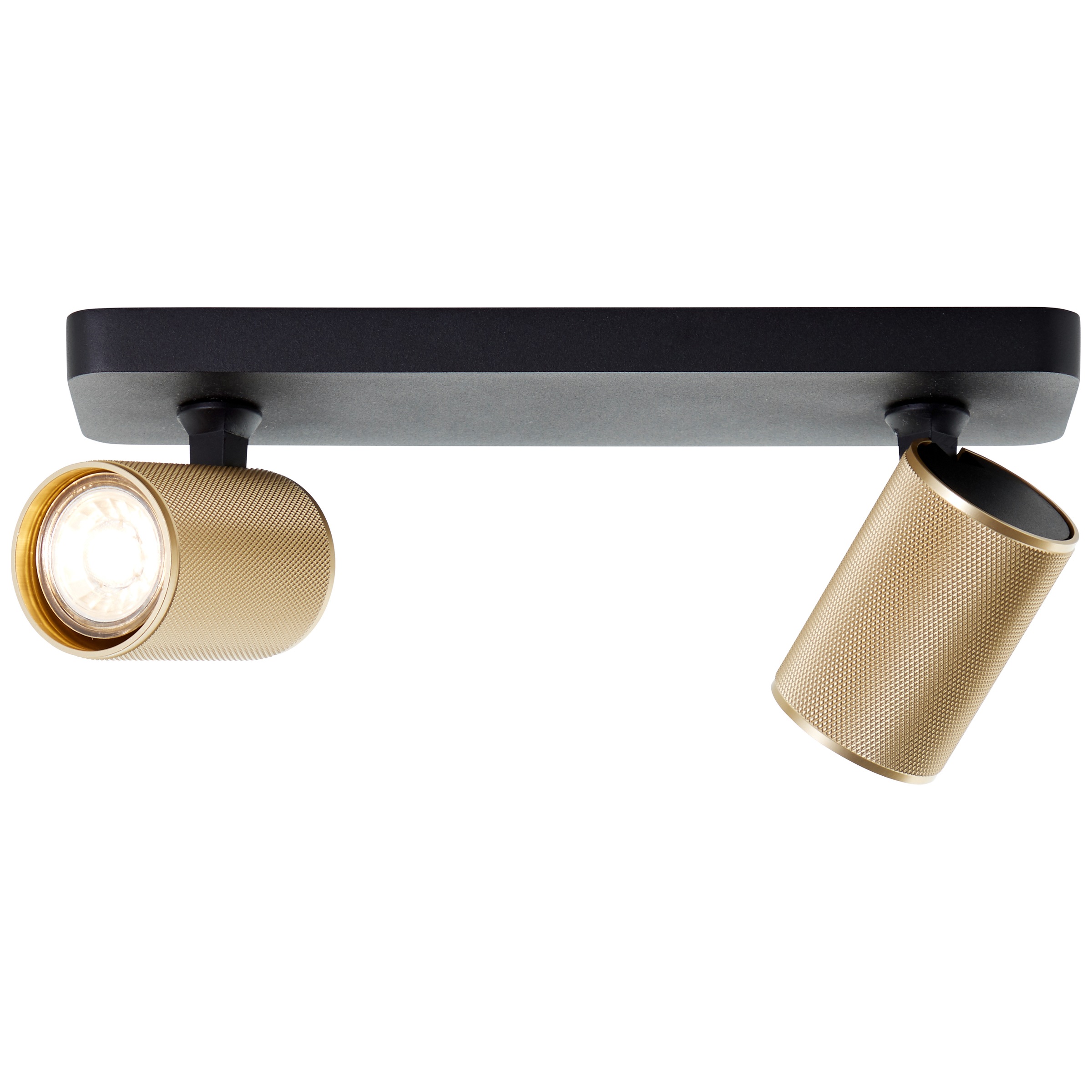 Brilliant Deckenstrahler »Marty«, 2 flammig, Leuchtmittel GU10 | LED wechselbar, Spotbalken schwenkbar, 12x31x9cm, GU10, 345lm, schwarz/matt gold