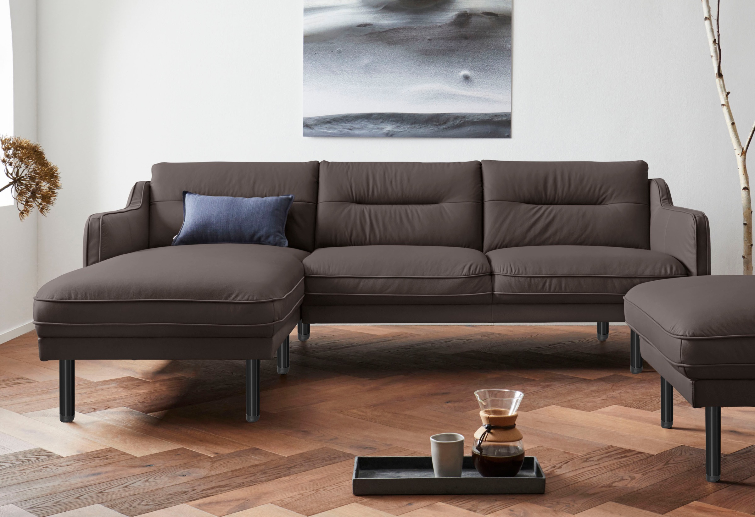 Home affaire Ecksofa "Nordfyn L-Form" edles Design in 3 Bezugsqualitäten, D günstig online kaufen