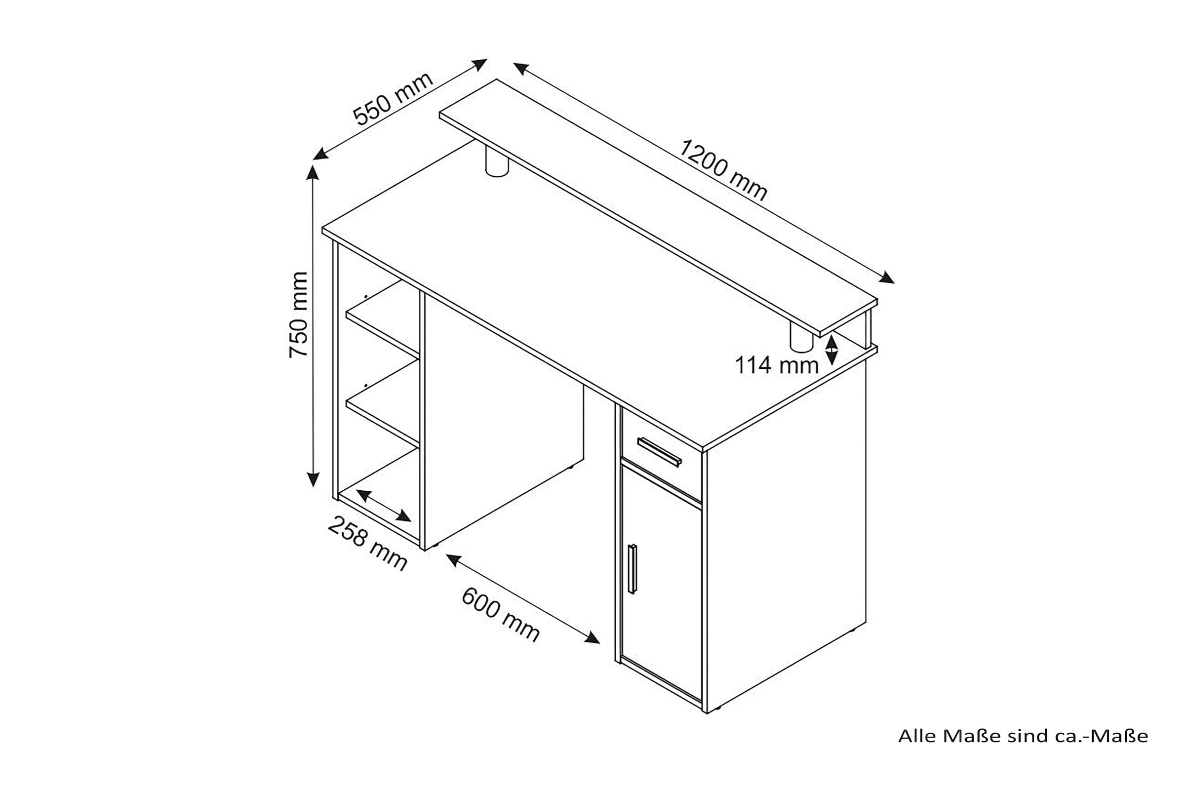 byLIVING Schreibtisch »Diego«, Breite 120 cm