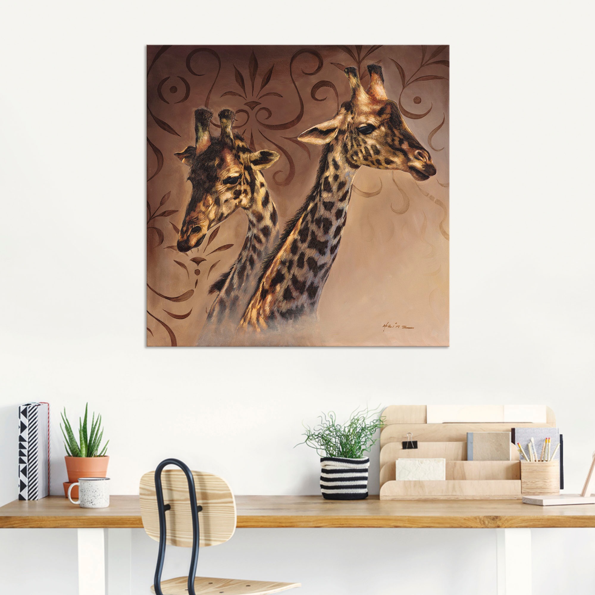 Artland Wandbild »Giraffen Porträt«, Wildtiere, (1 St.), als Alubild, Outdoorbild, Leinwandbild in verschied. Größen