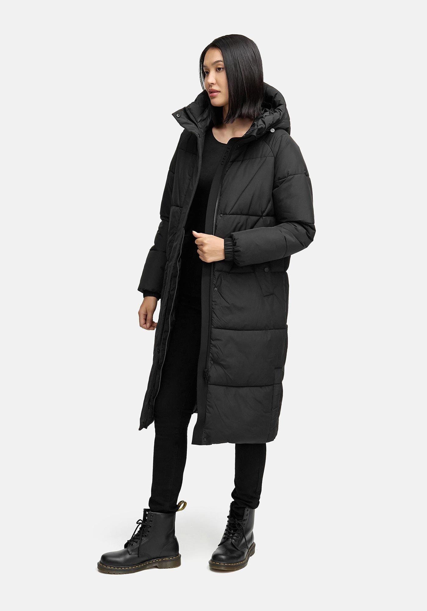 Marikoo Winterjacke "Yaskaa" mit praktischen Seitenschlitzen am unteren Saum