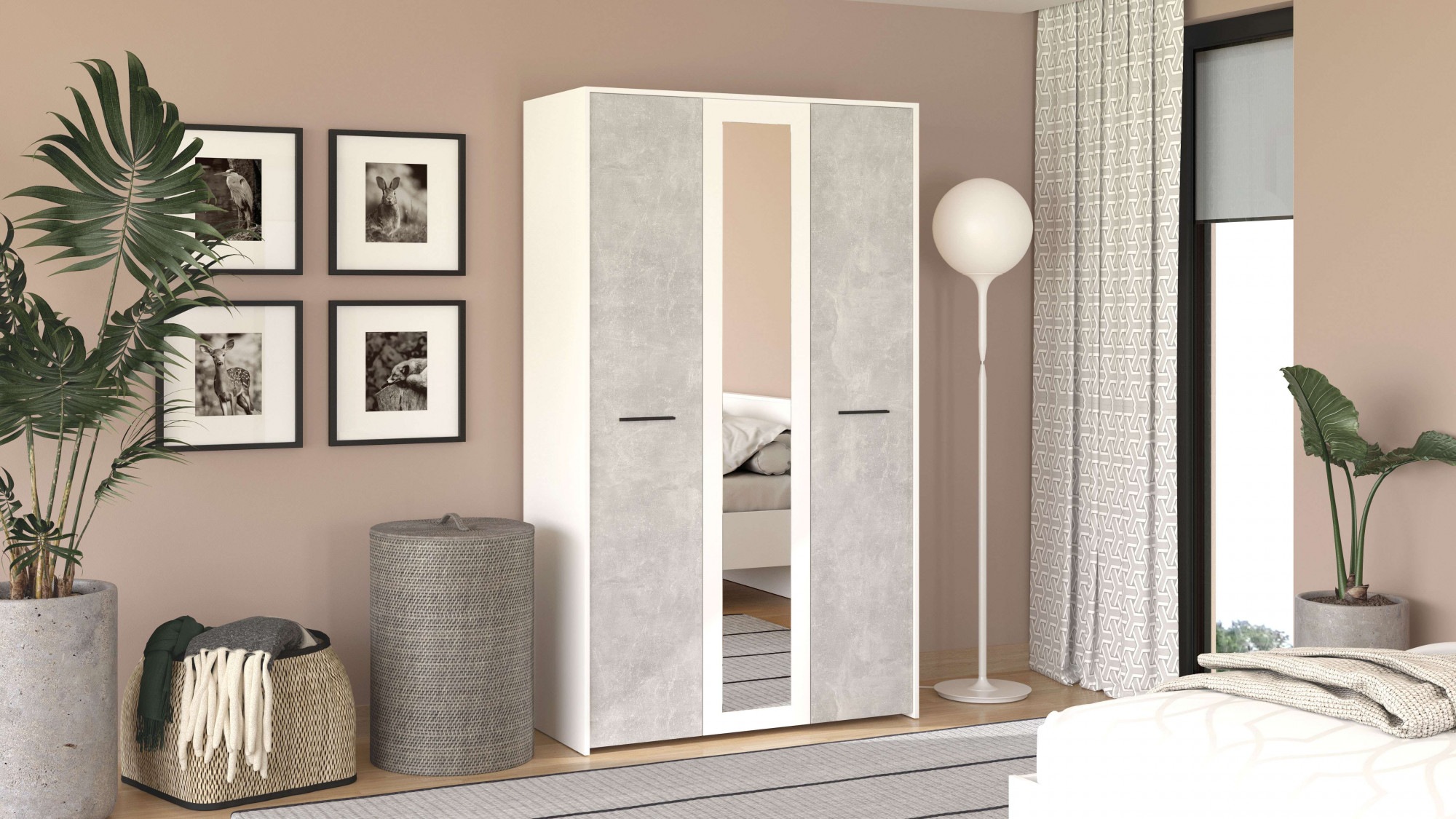 INOSIGN Kleiderschrank »Varadero, 2 moderne Farbkombinationen mit schwarzen Griffen«, mit 1 Spiegeltür, in den Breiten 119 und 157cm, FSC-zertifiziert