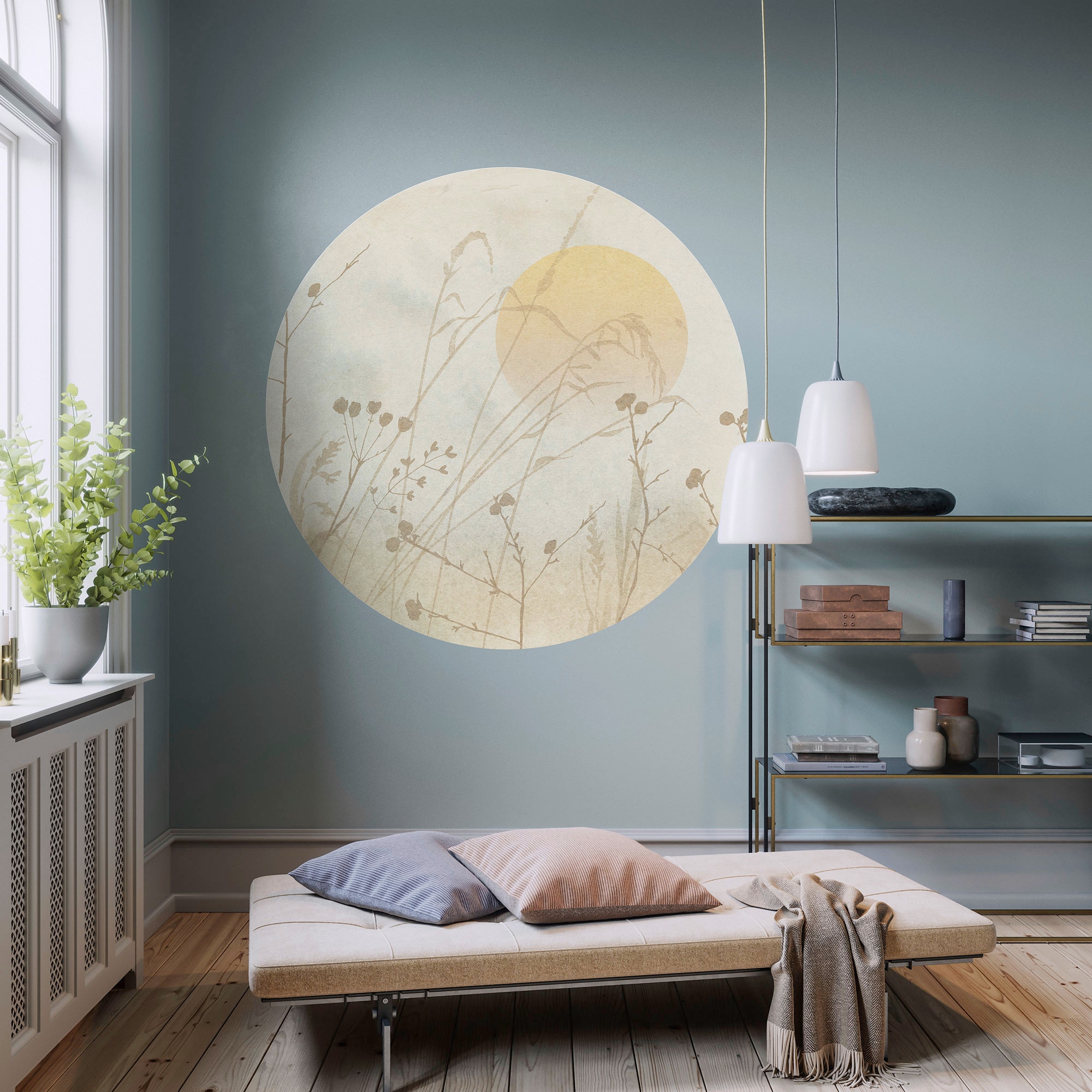 Komar Fototapete »Vlies selbstklebend - Roseau - Größe 125 x 125 cm«, bedruckt, Wohnzimmer, Schlafzimmer