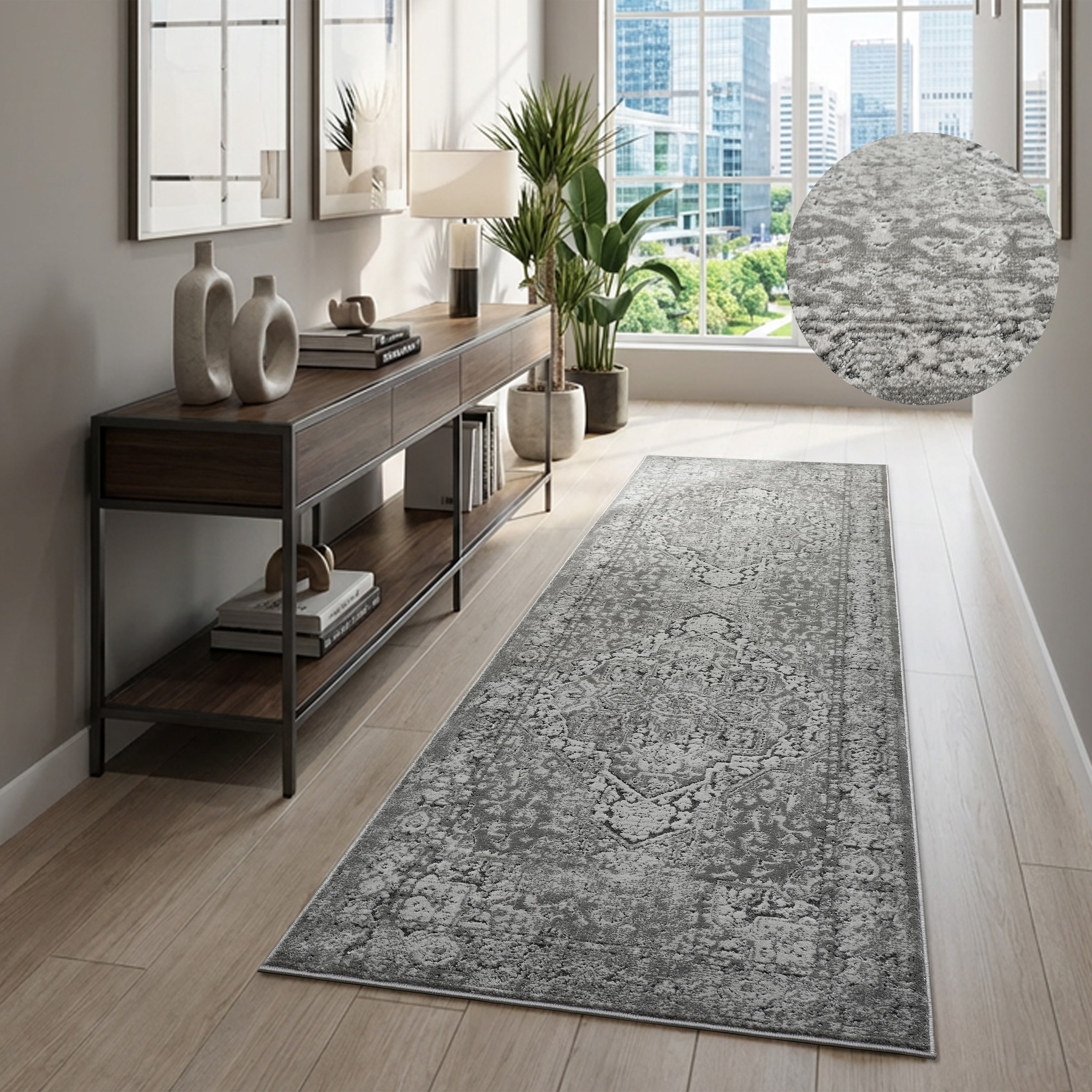 OTTO home Teppich »Kylan, Designer-Teppich, Hoch-Tief-Struktur, dezenter Glanz« rechteckig 9 mm Höhe Schrumpf-Garn-Effekt, im Vintage-Look, dichte Qualität, Wohnzimmer