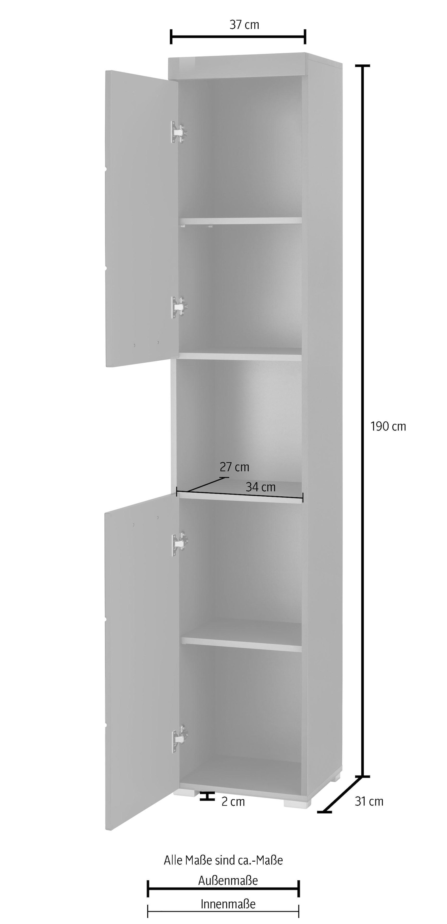 INOSIGN Hochschrank »Avena«, Höhe 190 cm, Badezimmerschrank mit 2 Türen und  1 offenen Fach | BAUR