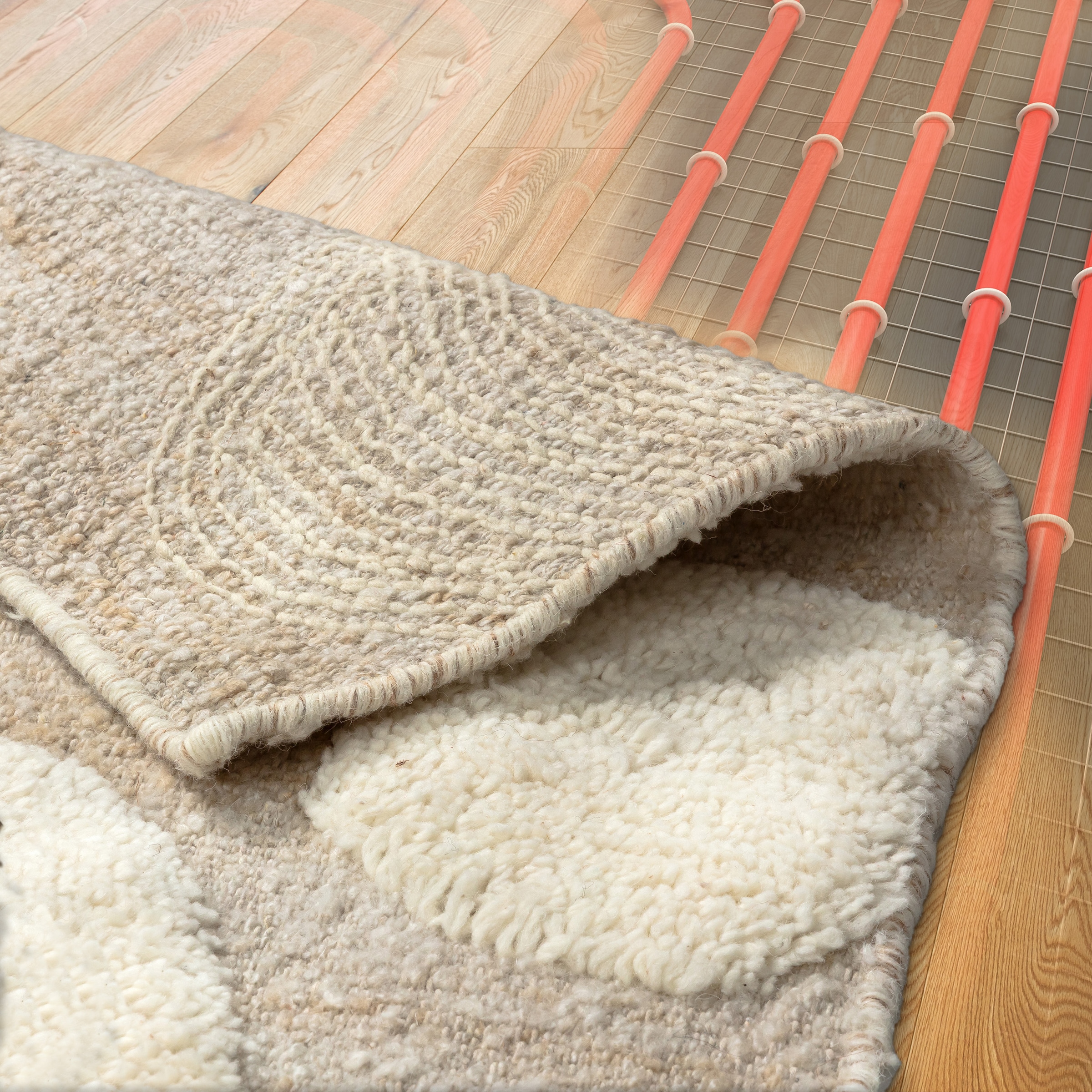 SCHÖNER WOHNEN-Kollektion Teppich »Milena« rechteckig 20 mm Höhe Linien, Punkte, Modern, Hoch Tief Struktur, weich, Wohnzimmer