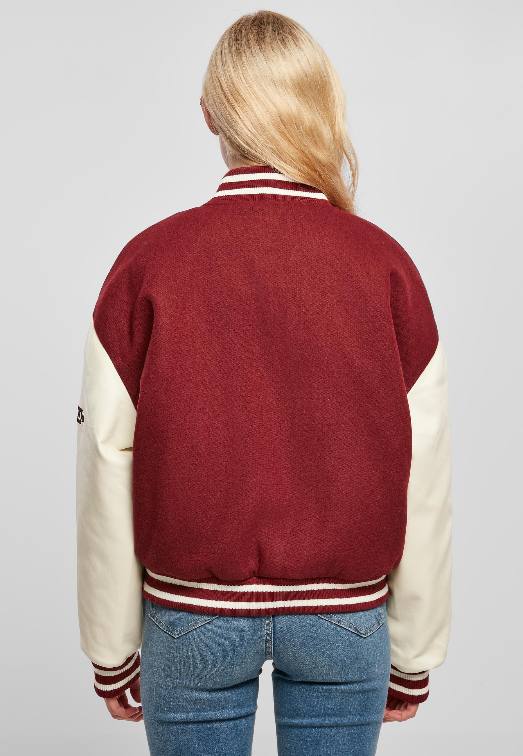 Fubu Collegejacke »Fubu Damen FW224-006-1 City 05 Varsity Jacket bordeaux/offwhite« 1 Stk. tlg. ohne Kapuze