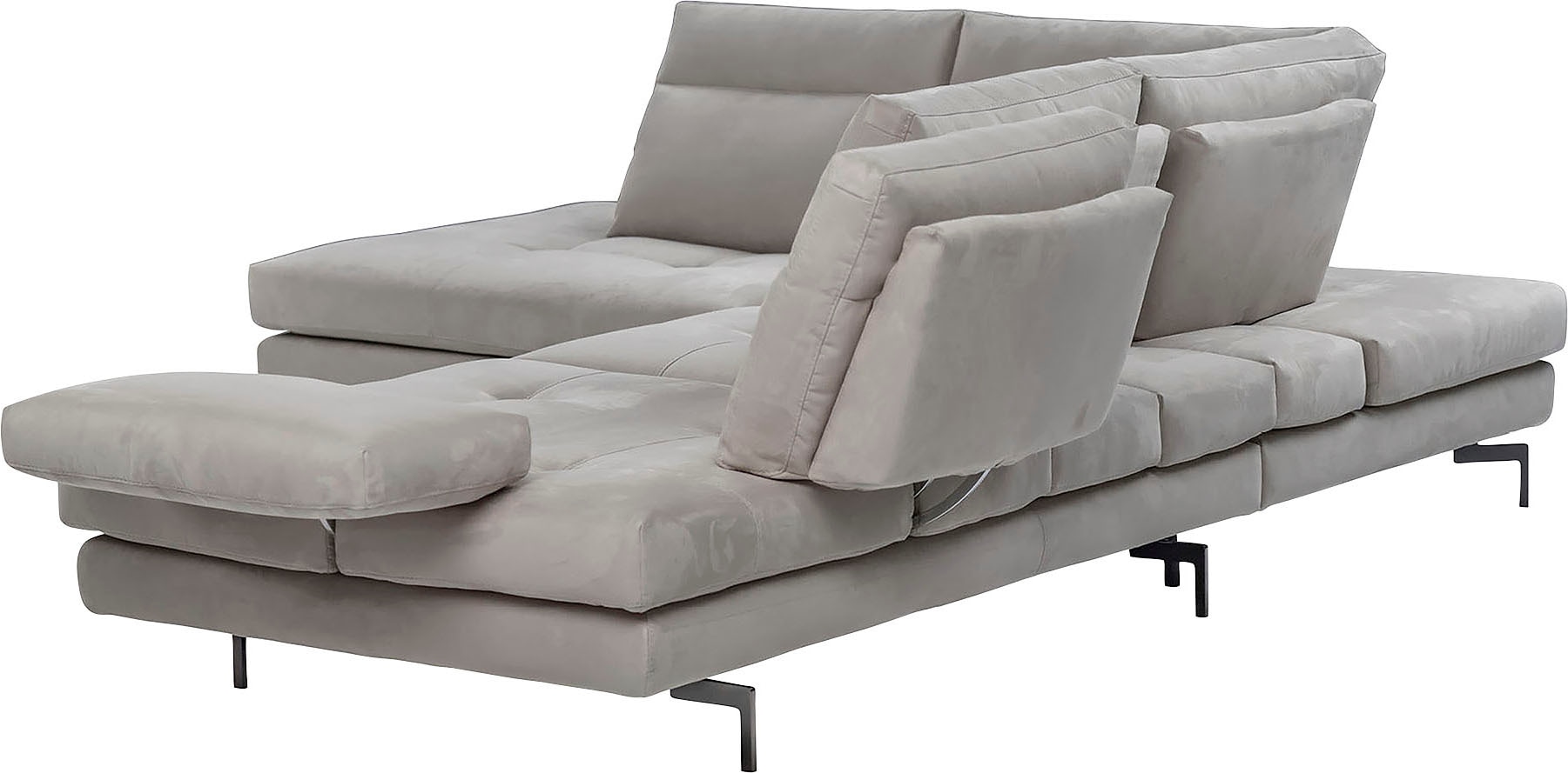 CALIA ITALIA Ecksofa »Toby Wing, L-Form, Designsofa mit sensationellem Sitzkomfort«, Sitztiefenverstellung, funktionale Ecke, Füße in schwarz matt