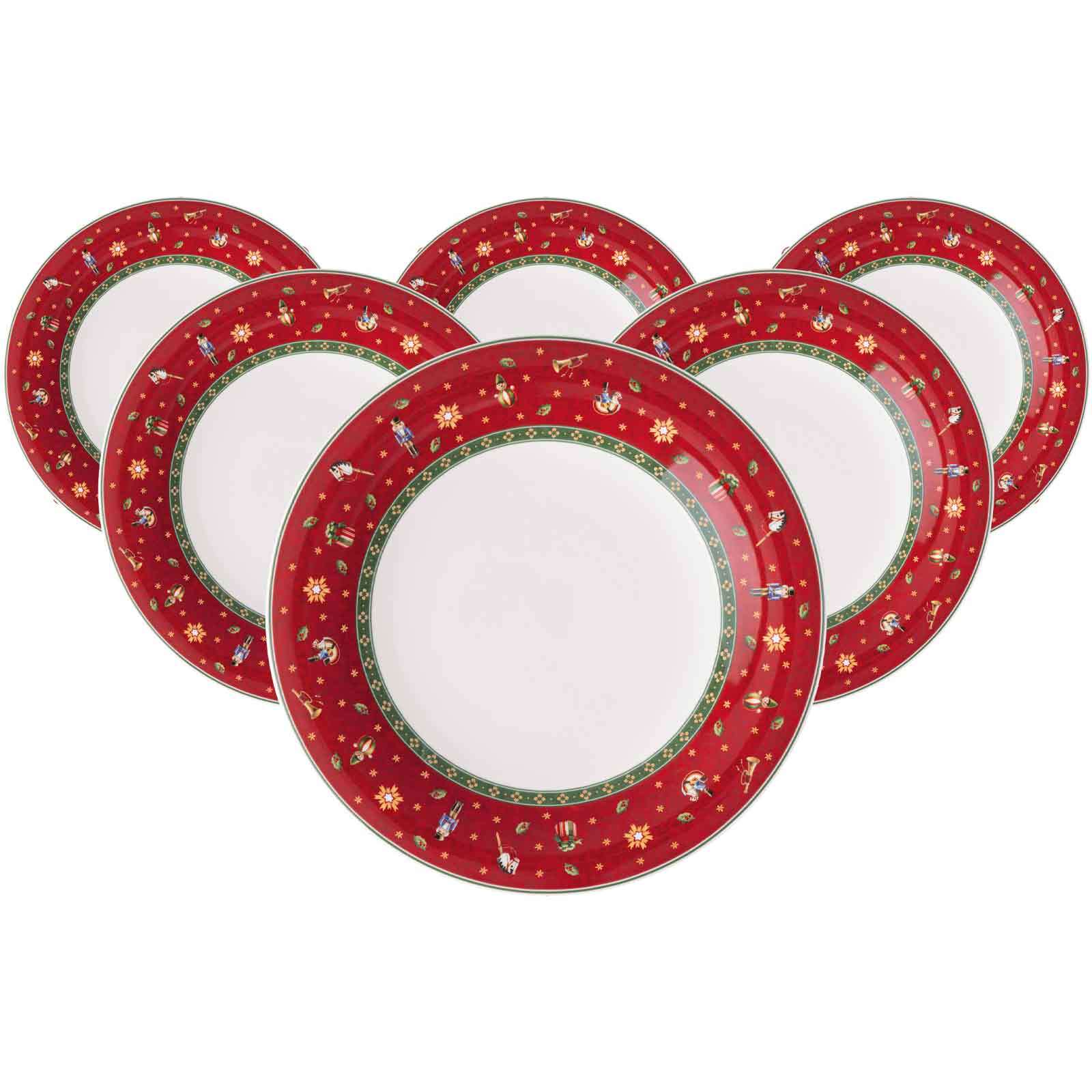 Villeroy & Boch Speiseteller "Speiseteller Toys Delight ø 26,8 cm 6er Set rot" Mikrowellengeeignet