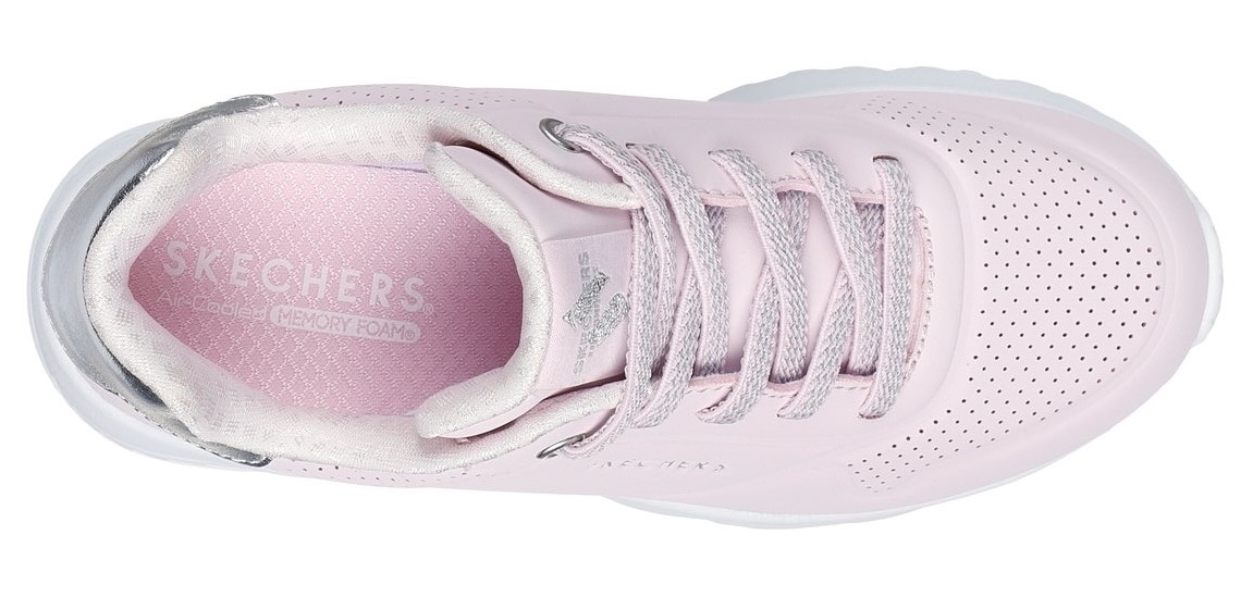 Skechers Sneaker »UNO LITE«, Schnür,-Plateausneaker mit Metallic, Größenschablone zum Download