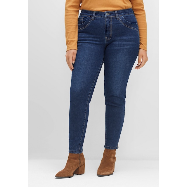 Sheego Stretch-Jeans »Große Größen«, mit Zippern am Saumabschluss online  kaufen | BAUR