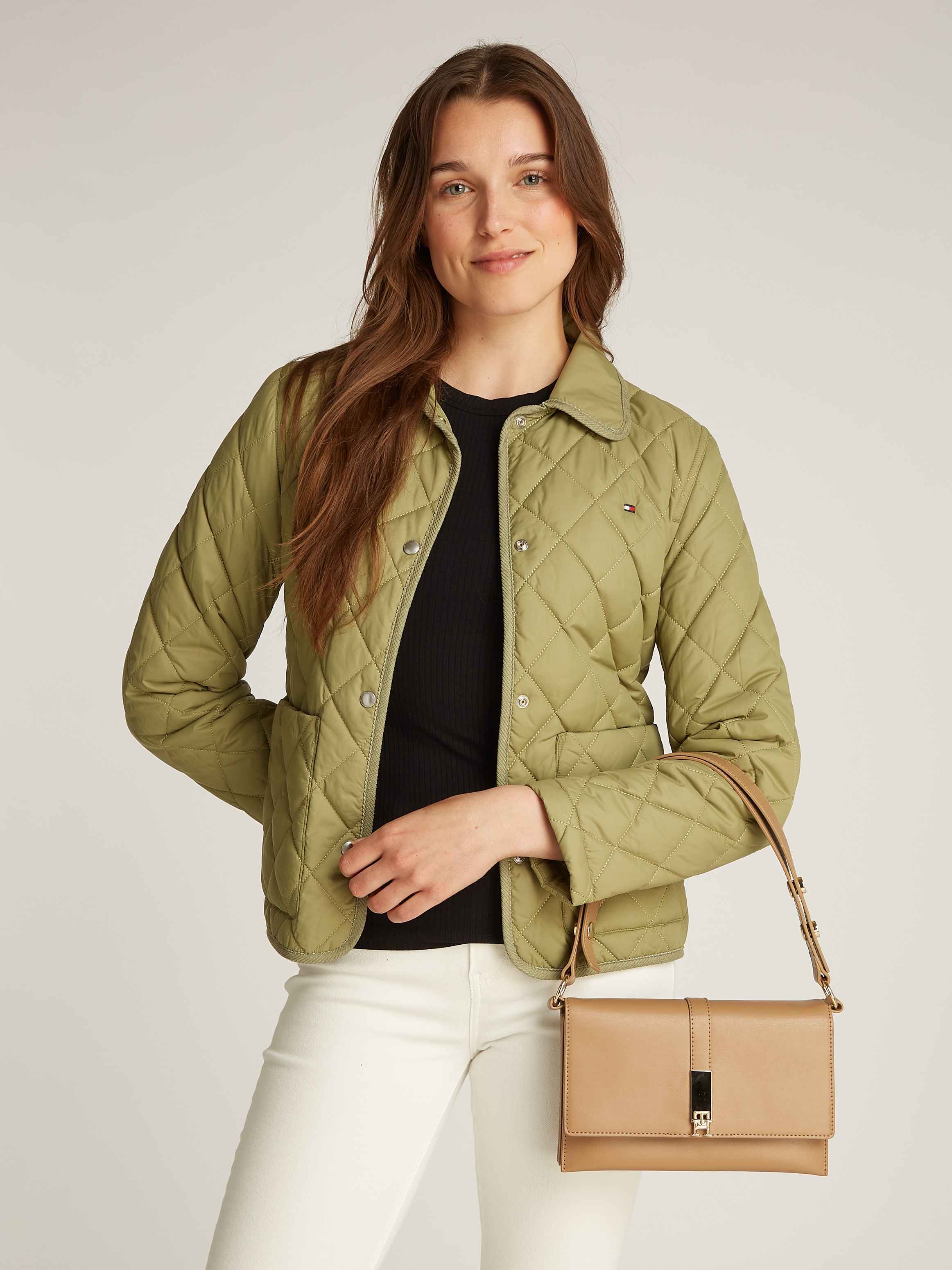 Tommy Hilfiger Schultertasche »TH HERITAGE SHOULDER BAG«, Damen Abendtasche, Clutch, Mini Bag, Handtasche, goldfarbene Details
