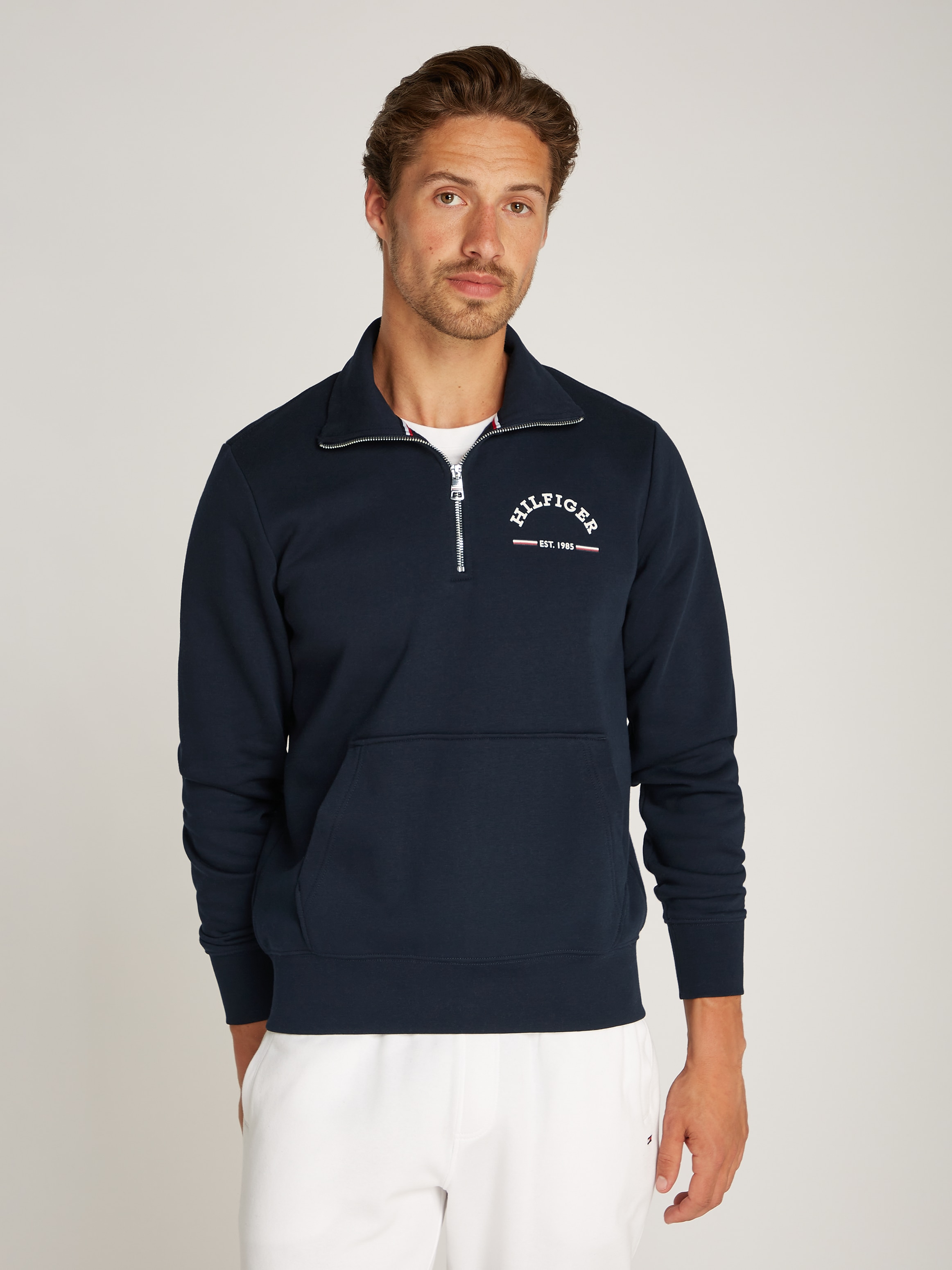 Tommy Hilfiger Sweatshirt "ROUNDALL STAND COLLAR ZIP", mit Stehkragen und R günstig online kaufen