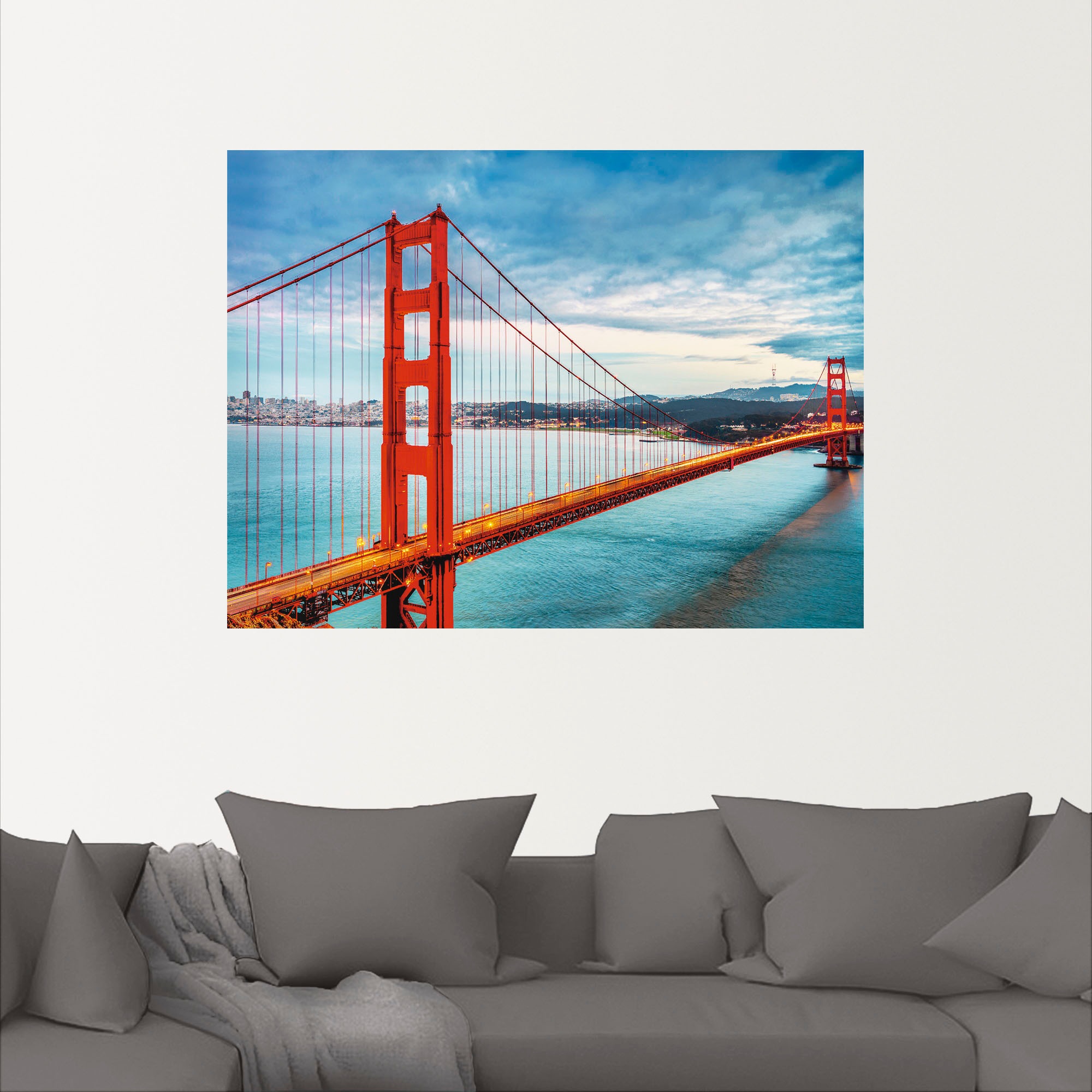 Artland Wandbild »Golden Gate Bridge«, Brücken, (1 St.), als Alubild, Outdoorbild, Leinwandbild, Poster, Wandaufkleber