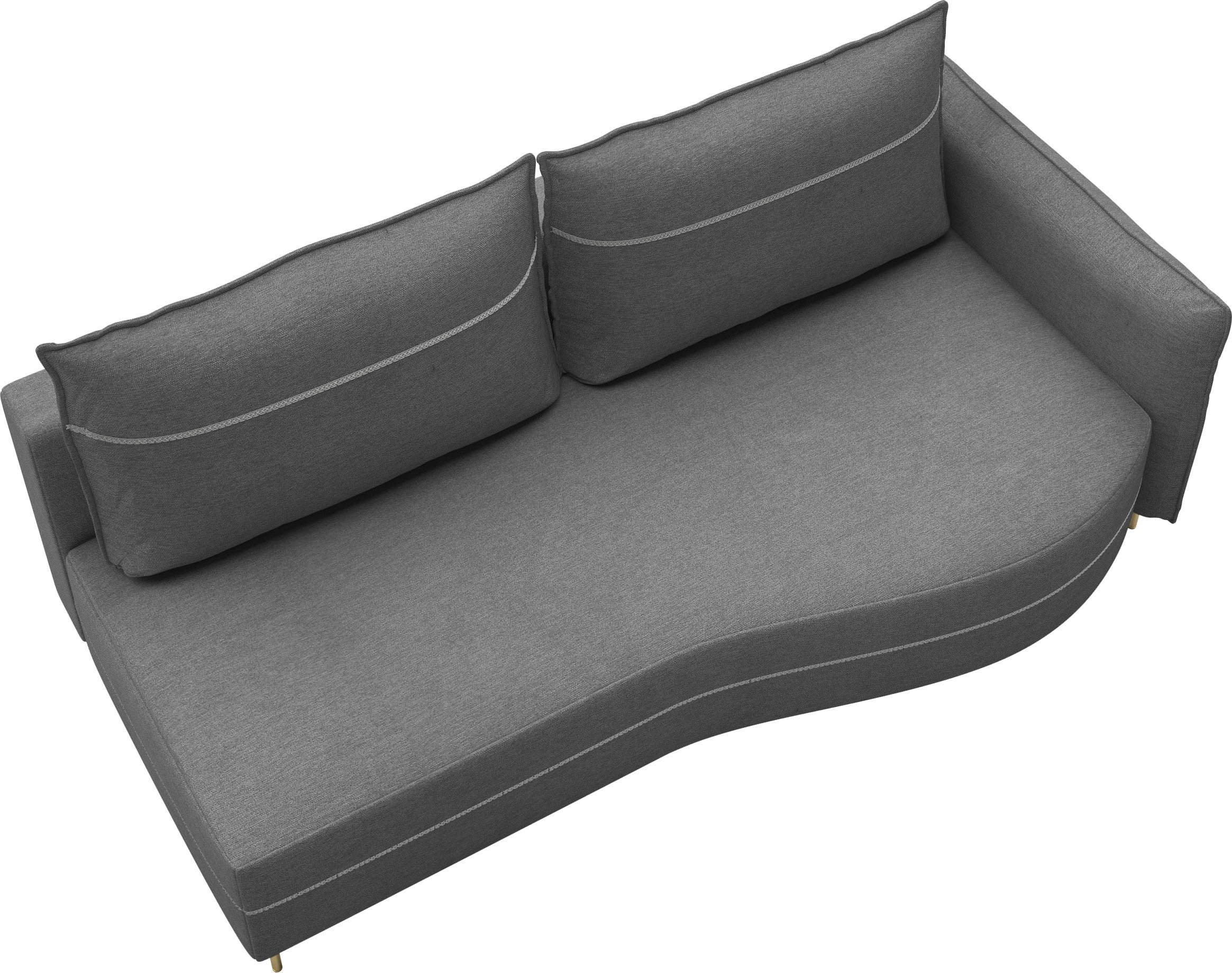 exxpo - sofa fashion Loungesofa »mit toller Kontrastnaht, Solitärmöbel, bequem, schmale Armlehne«, Schlafsofa mit Bettfunktion und Bettkasten, komfortabler Federkern
