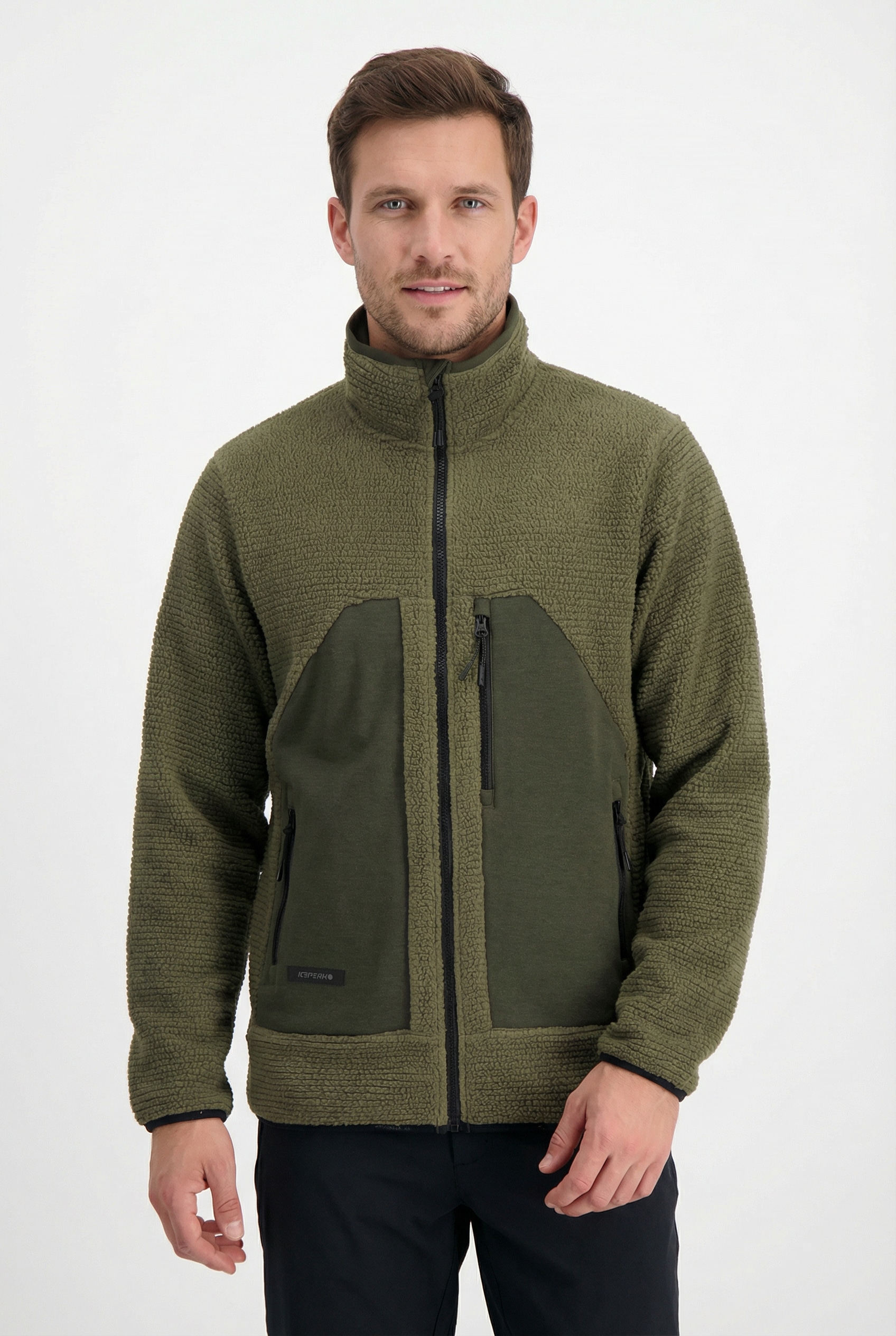 Icepeak Fleecejacke "ANAHEIM" mit Stehkragen, schnell trocknendes Obermaterial aus Polyester