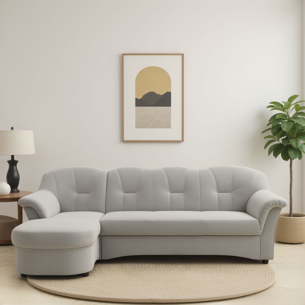DOMO collection Ecksofa "FLORES Schlafsofa, 233x142x86 cm, L-Form" whlw. mit Bettfunktion, whlw. mit Federkern