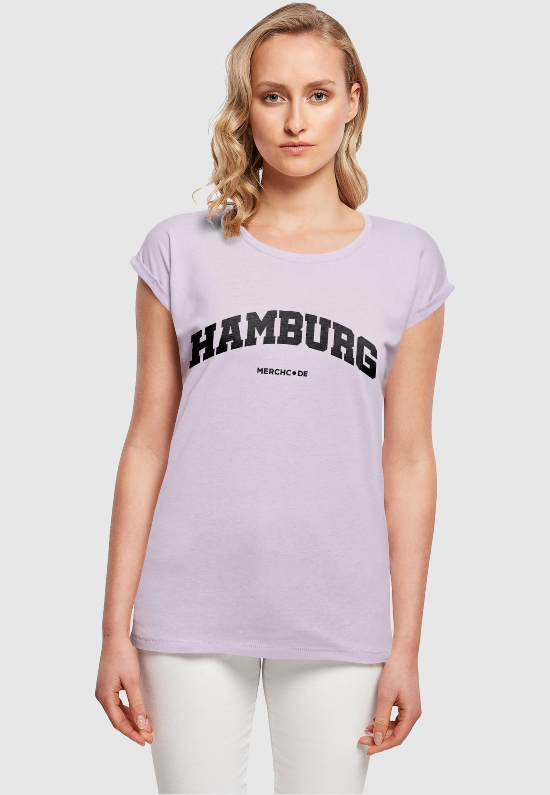 Merchcode T-Shirt »Merchcode Damen Ladies Hamburg Wording - T-Shirt«, (1 tlg.)
