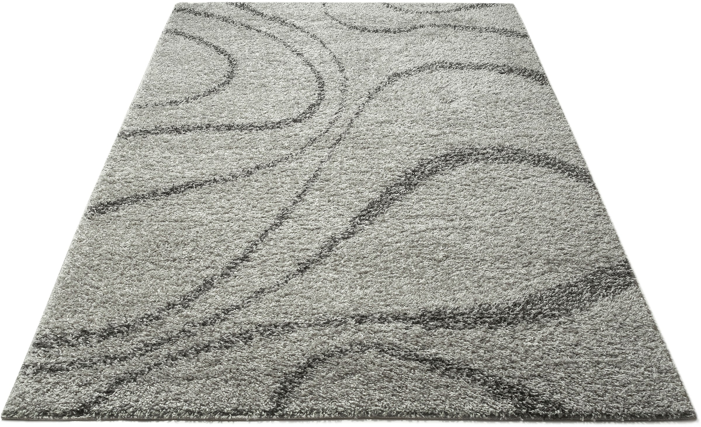 Home affaire Hochflor-Teppich »Nano«, rechteckig, modernes Wellen-Design,  Hochflor, besonders weicher Flor | BAUR
