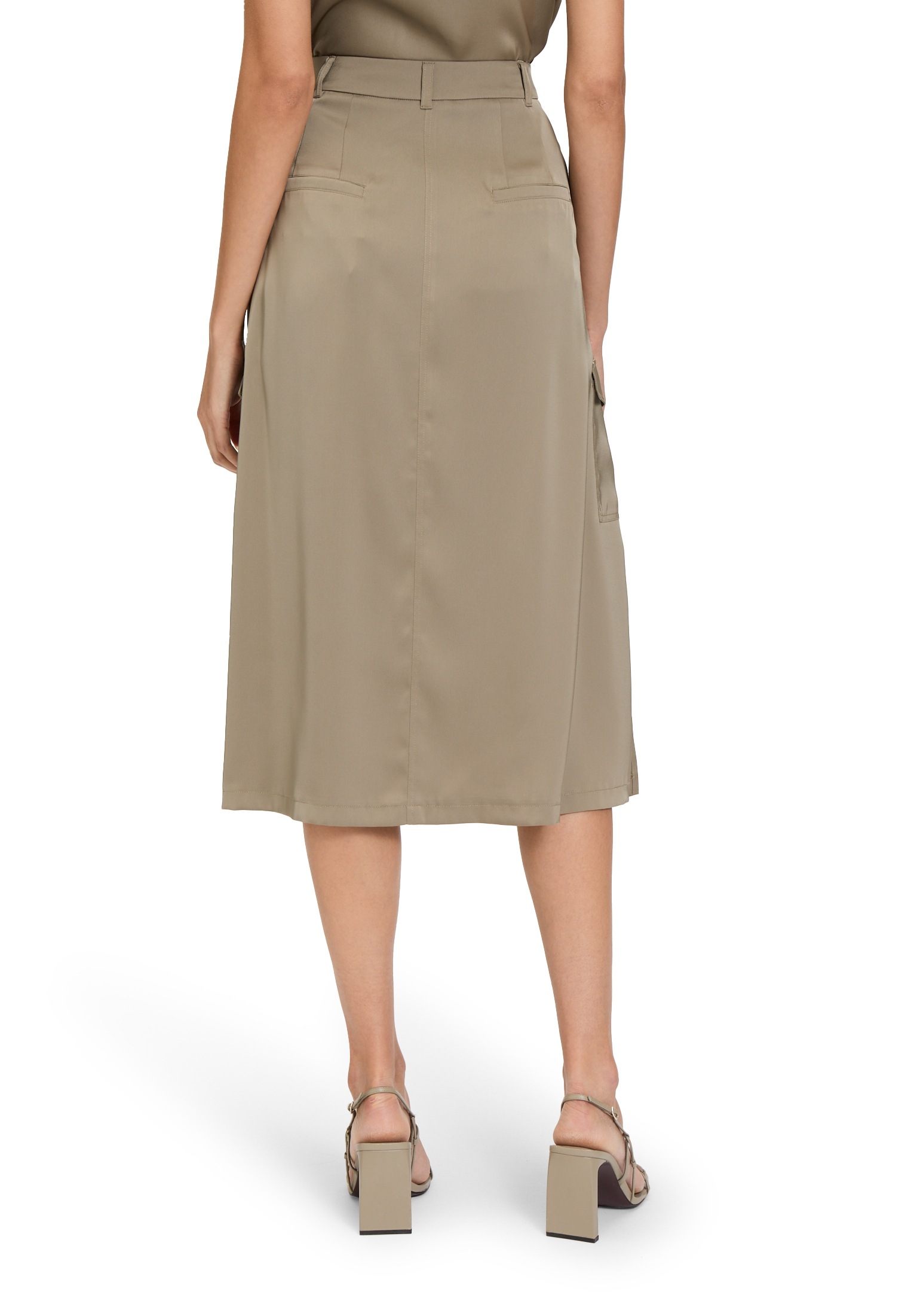 Betty Barclay Midirock »Betty Barclay Satinrock mit aufgesetzten Taschen«, Material