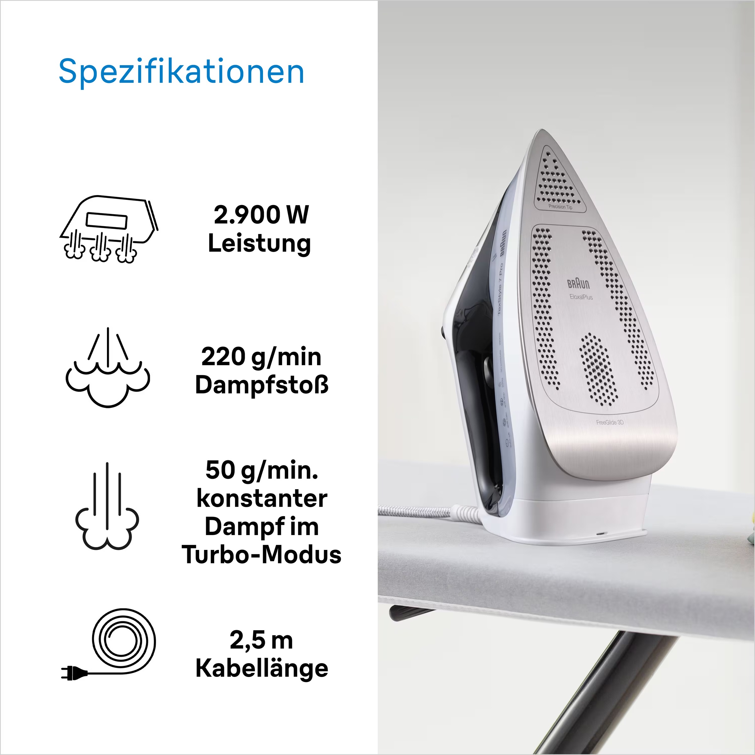 Braun Dampfbügeleisen »TexStyle SI 7149 WB«, 2900 W