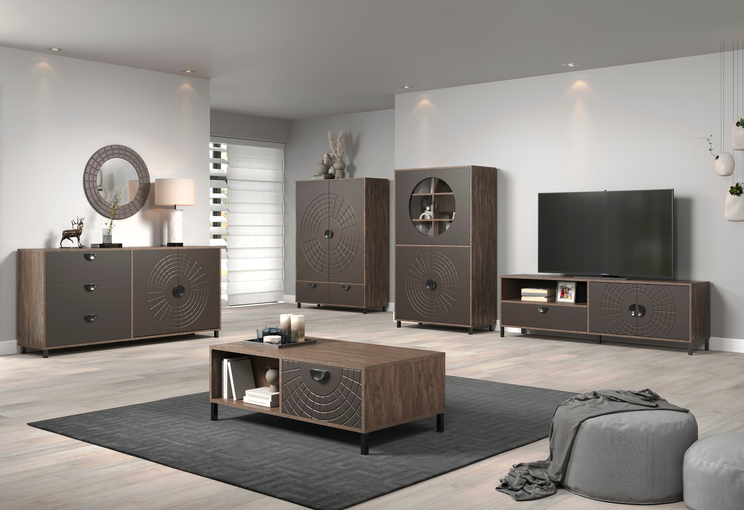 INOSIGN Lowboard »Fusion« 1 Stk. tlg. TV-Lowboard mit Soft-Close-Türen & Schubkasten – (B/T/H) 183/40/55 cm