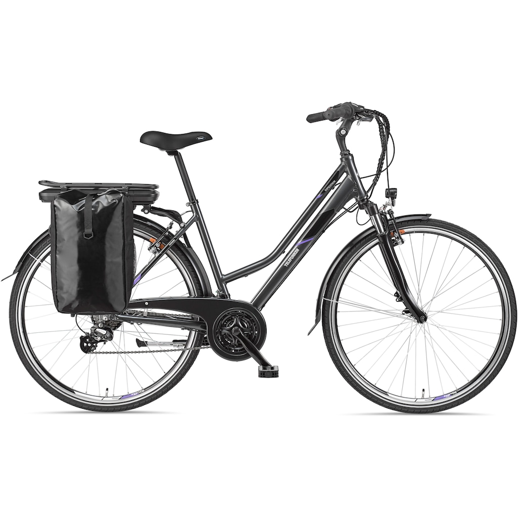 Telefunken E-Bike »Expedition XT480«, 21 Gang, Shimano, Heckmotor 250 W, mit Fahrradtasche