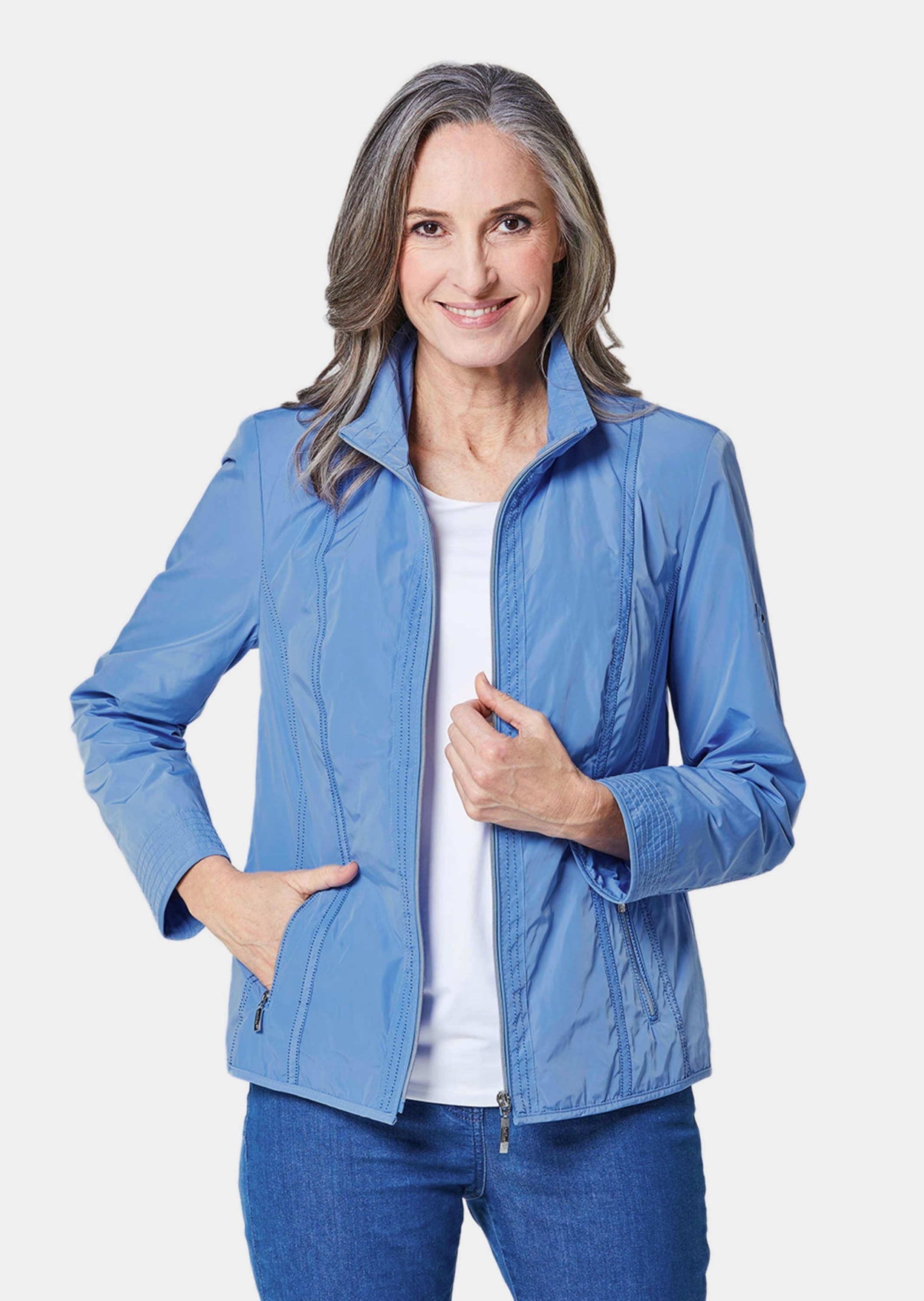 GOLDNER Blouson "Kurzgröße Sportive Übergangsjacke mit Stehkragen" Ohne günstig online kaufen