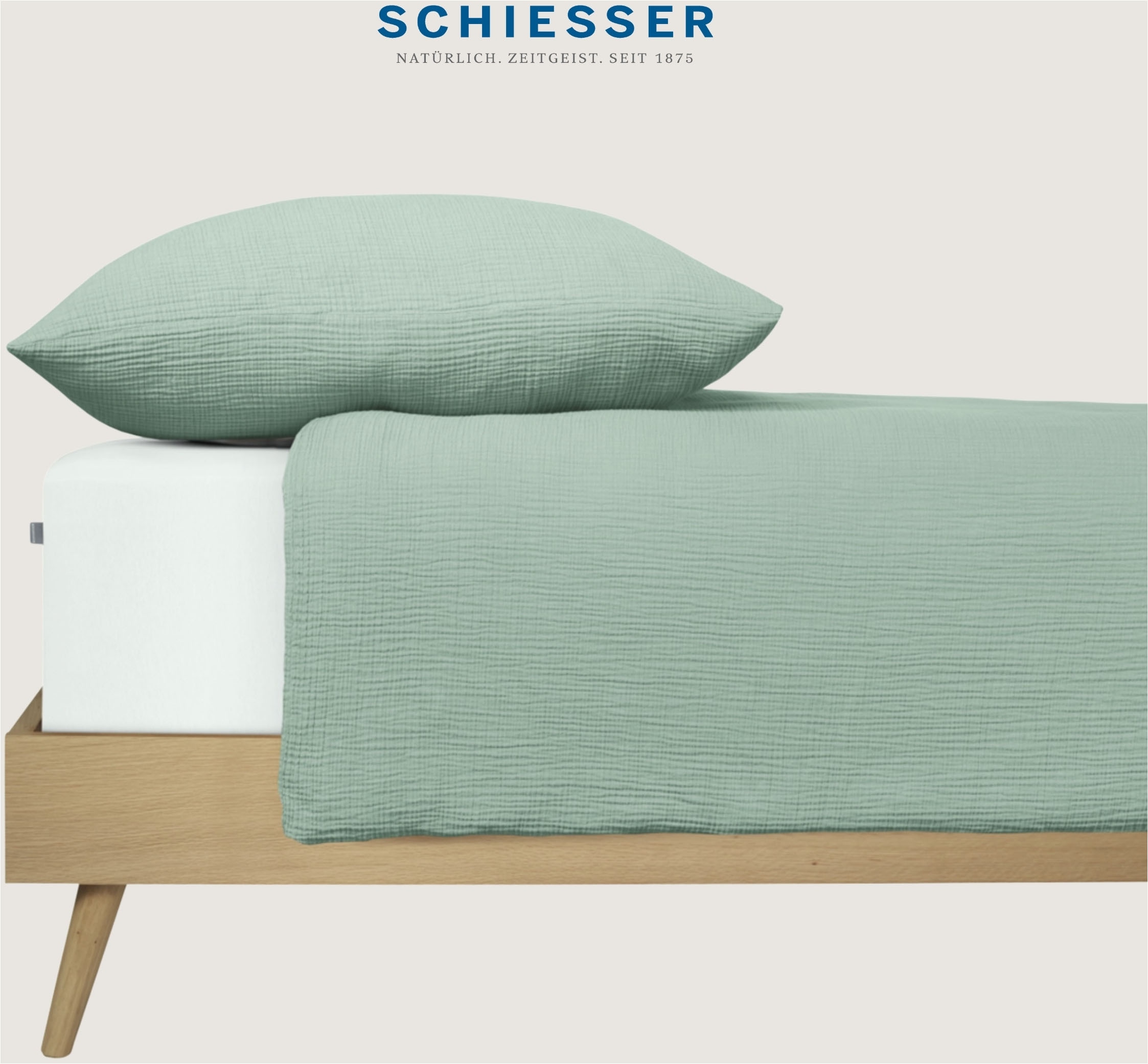 Schiesser Bettwäsche »Molly aus softer Musselin-Qualität in gedeckten, natürlichen Farben«, (2 tlg.), MADE IN GREEN by OEKO-TEX®
