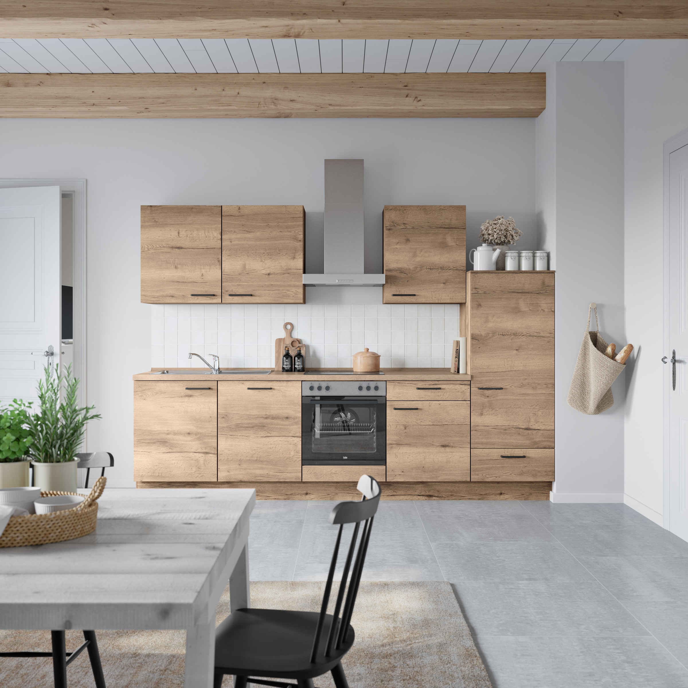 nobilia® Küchenzeile »"Structura I"«, vormontiert, Ausrichtung wählbar, Breite 300 cm, wahlw. mit E-Geräten