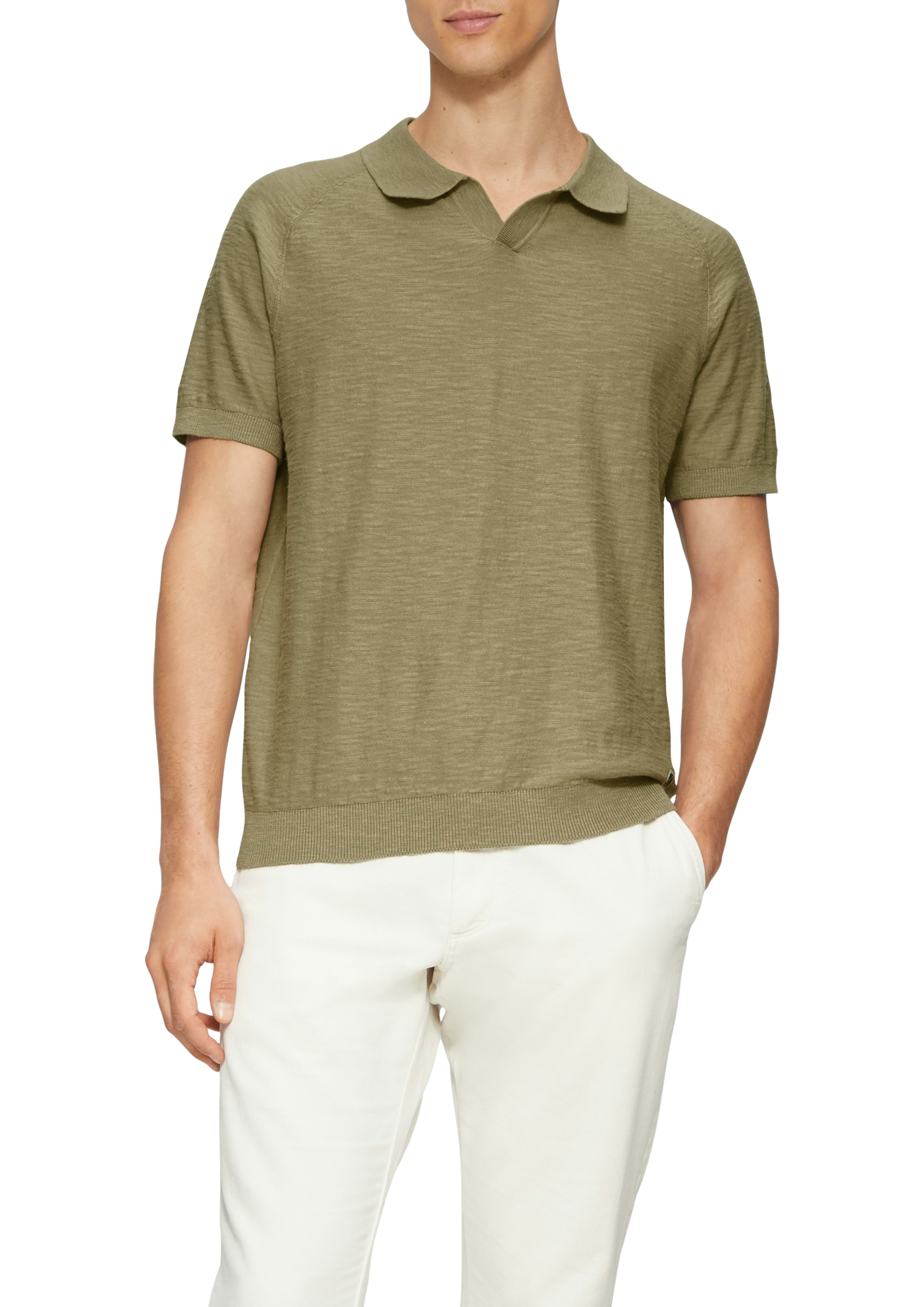 s.Oliver Poloshirt, mit Strick Muster