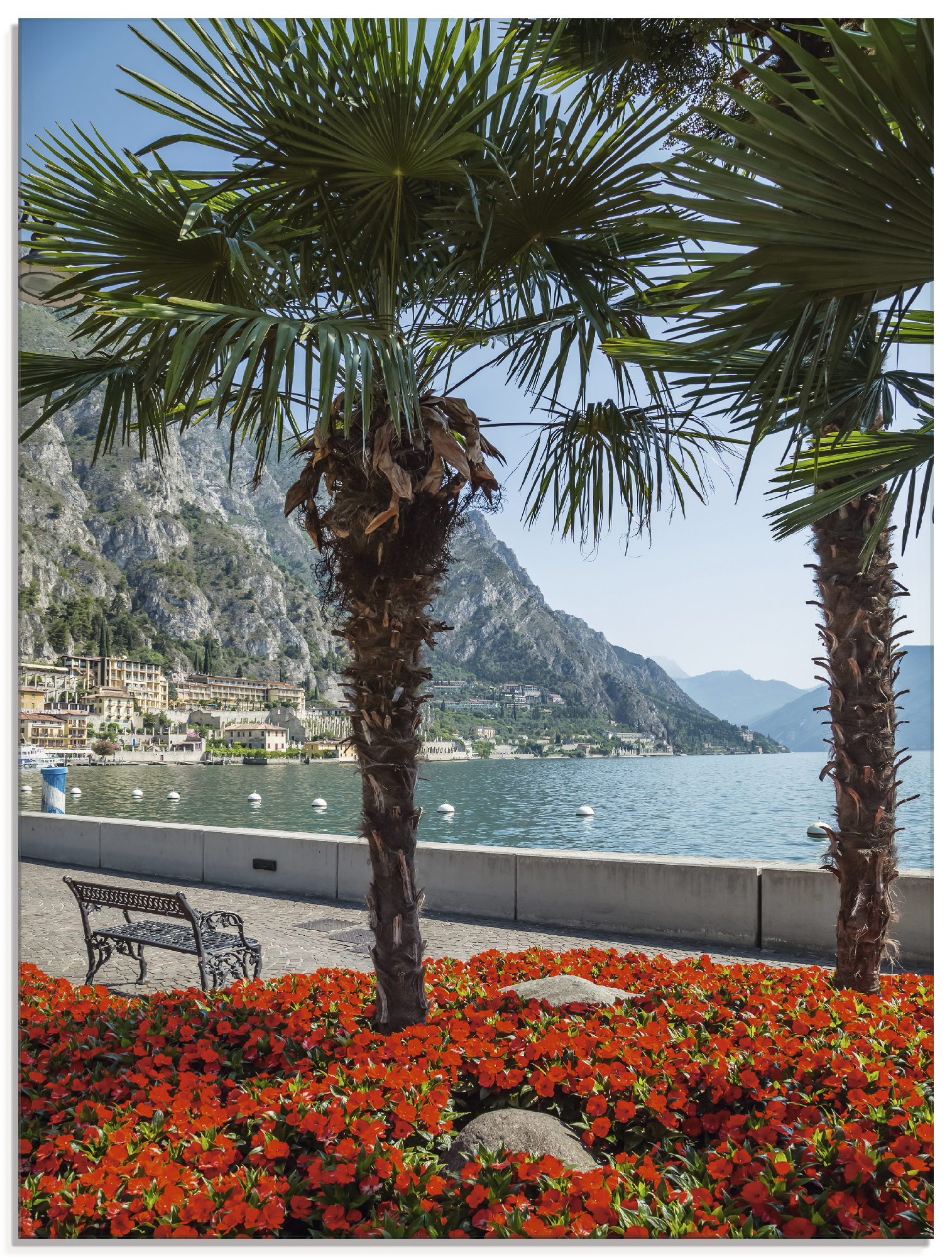 Artland Glasbild "Gardasee Limone sul" Europa 1 Stk. tlg. in verschiedenen Größen