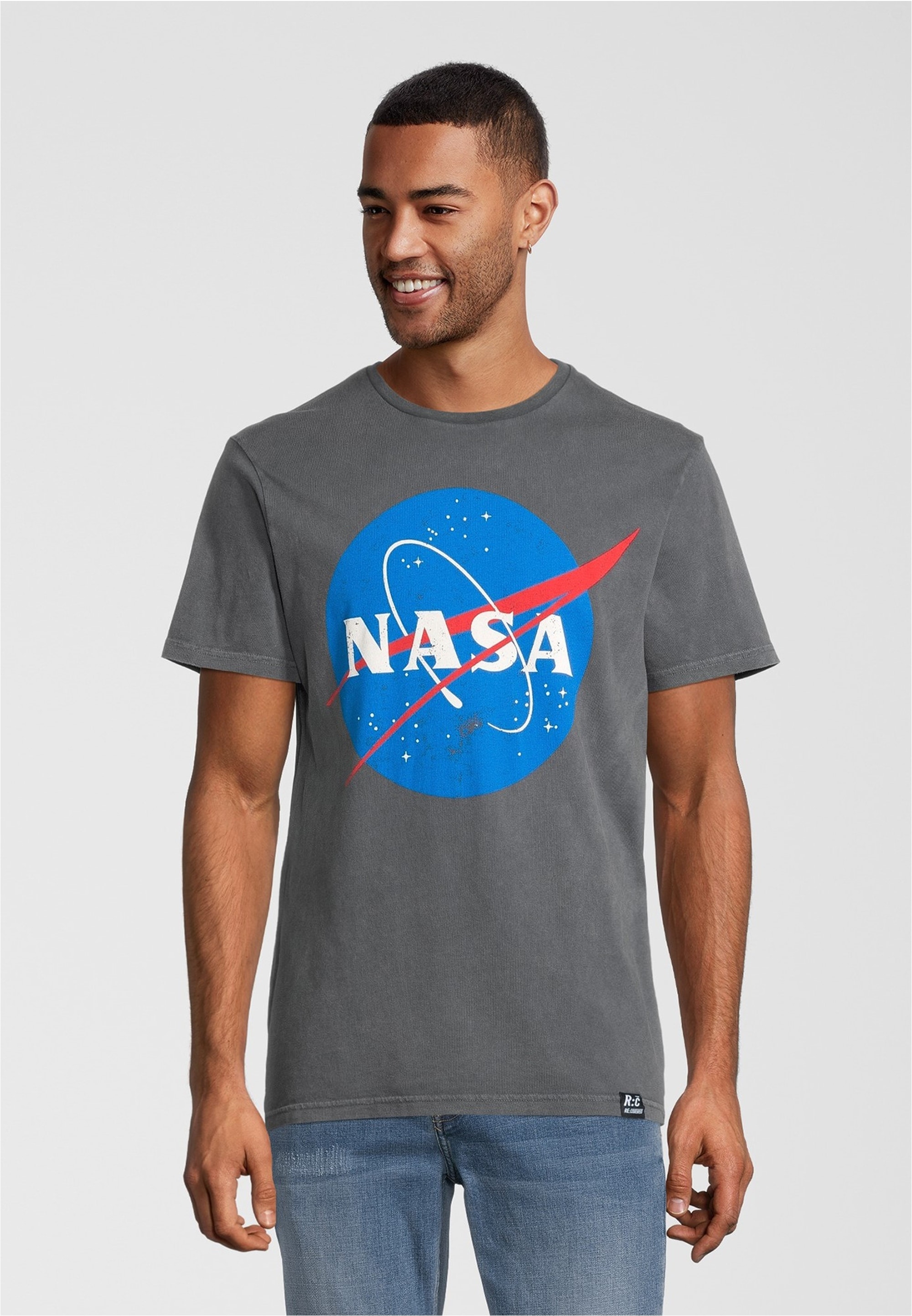 Recovered T-Shirt "NASA Vintage Logo Washed Grey", im zeitlosen Design günstig online kaufen