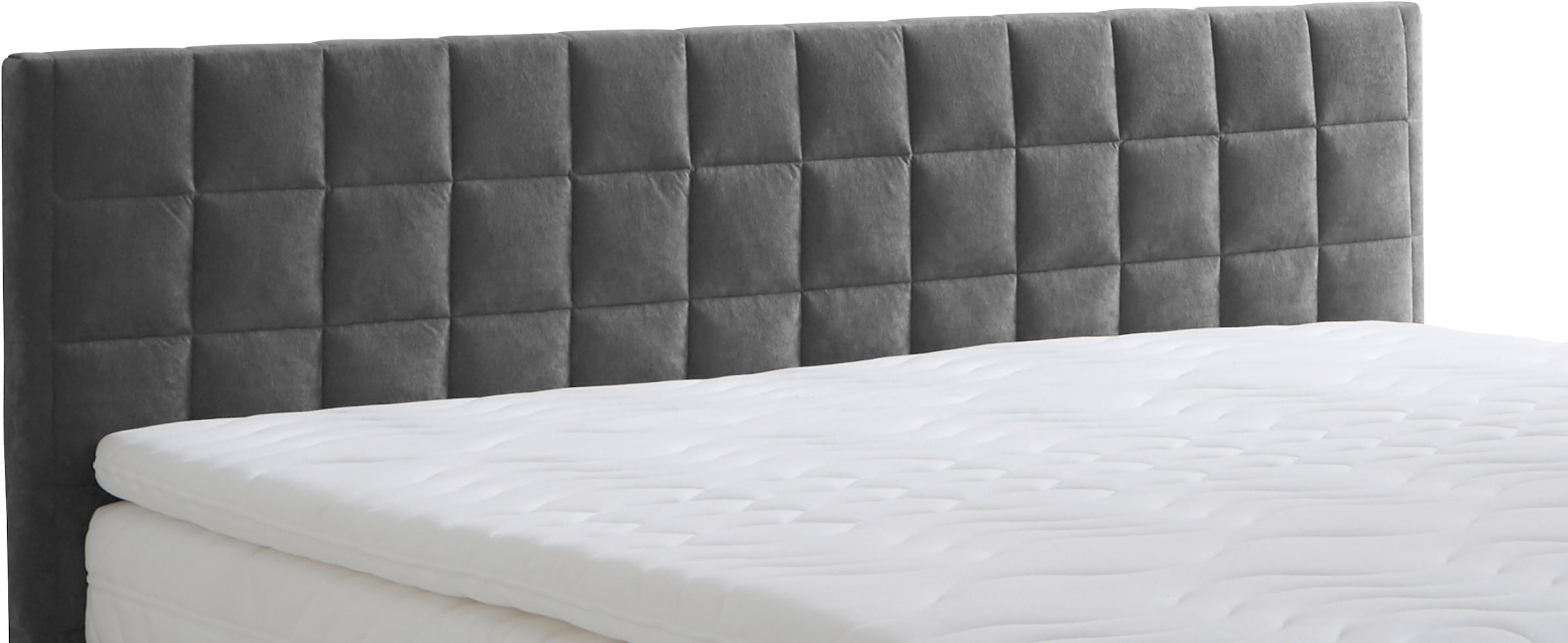 Westfalia Schlafkomfort Boxspringbett »Dublin, wahlweise mit Topper in verschiedenen Härtegraden erhältlich« mit schöner Kopfteilversteppung