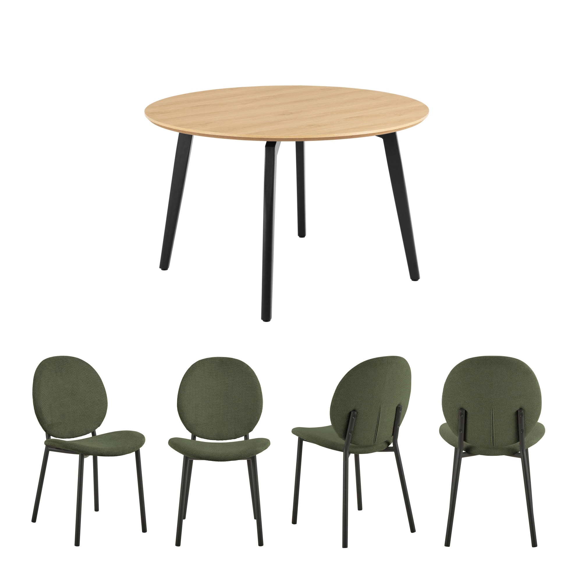 ACTONA GROUP Esszimmer-Set "Essgruppe, Speisetisch mit Wohnzimmerstühlen" S günstig online kaufen