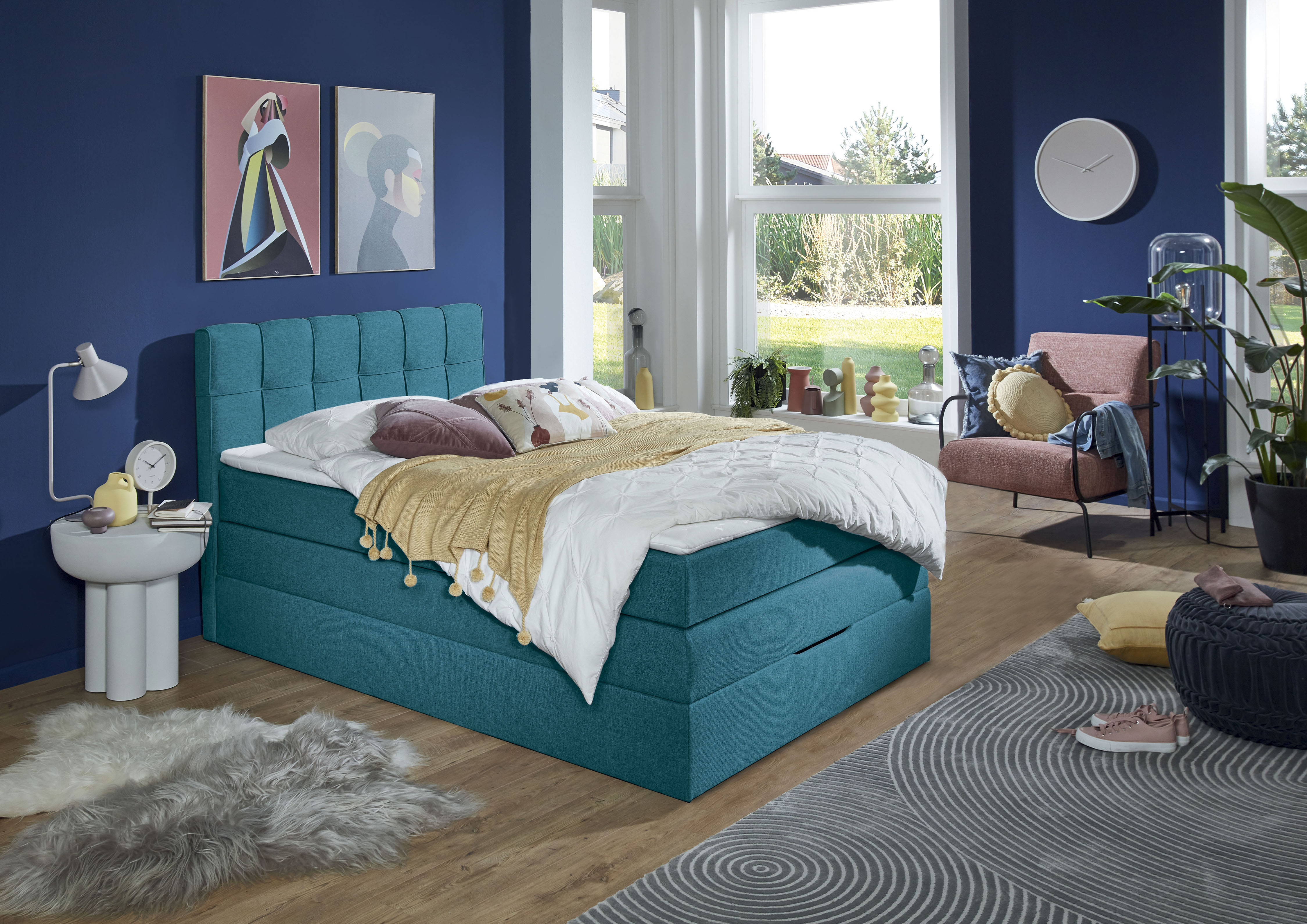 Home affaire Boxspringbett "Fornoli" inkl. Topper und Bettkasten, H3 in zwei Matratzenarten