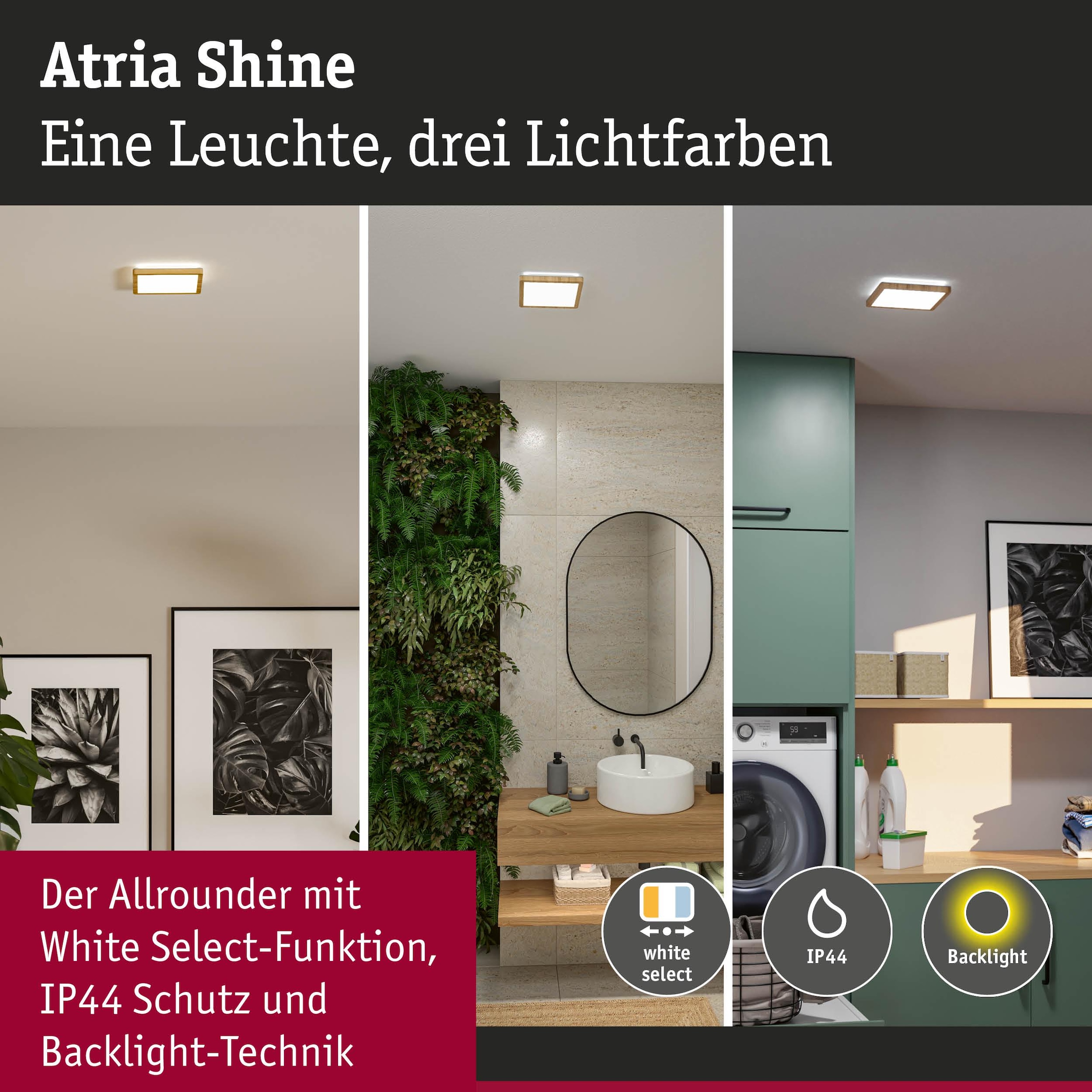 Paulmann LED Panel »Atria Shine 3000K IP44 White Select eckig« LED-Modul 1 Stk. Tageslichtweiß Farbwechsler