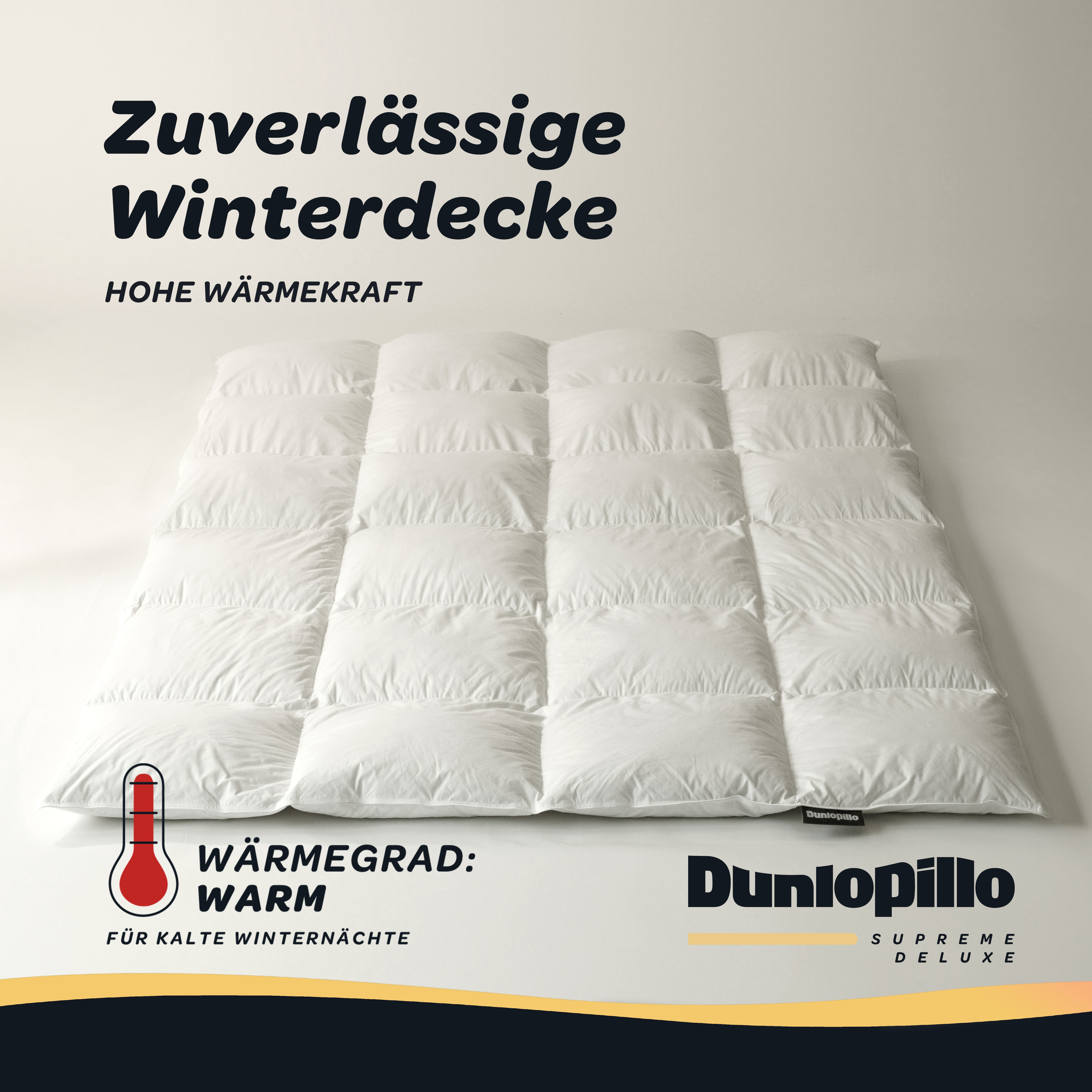 Dunlopillo Gänsedaunenbettdecke "Dunlopillo Supreme Deluxe, "NEUHEIT" in Größe 135x220 & 155 220 cm" warm Füllung 90% Gänsedaunen & 10% Federn 1 Stk. tlg. Hergestellt in Deutschland & Downpass zertifiziert, NOMITE