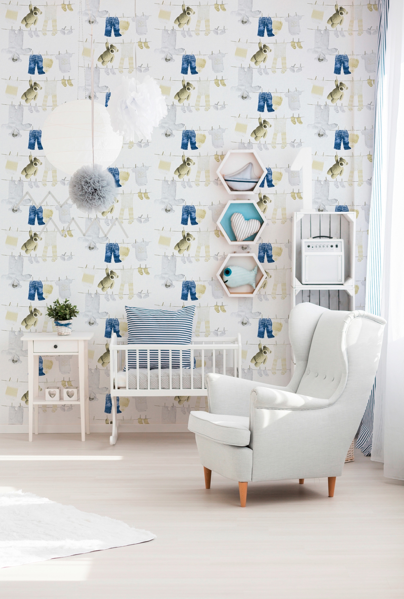 living walls Vliestapete »Little Stars«, Strukturmuster-gemustert-Motiv, Tapete Kinder Tapeten Kinderzimmer Schlafzimmer modern Design Optik