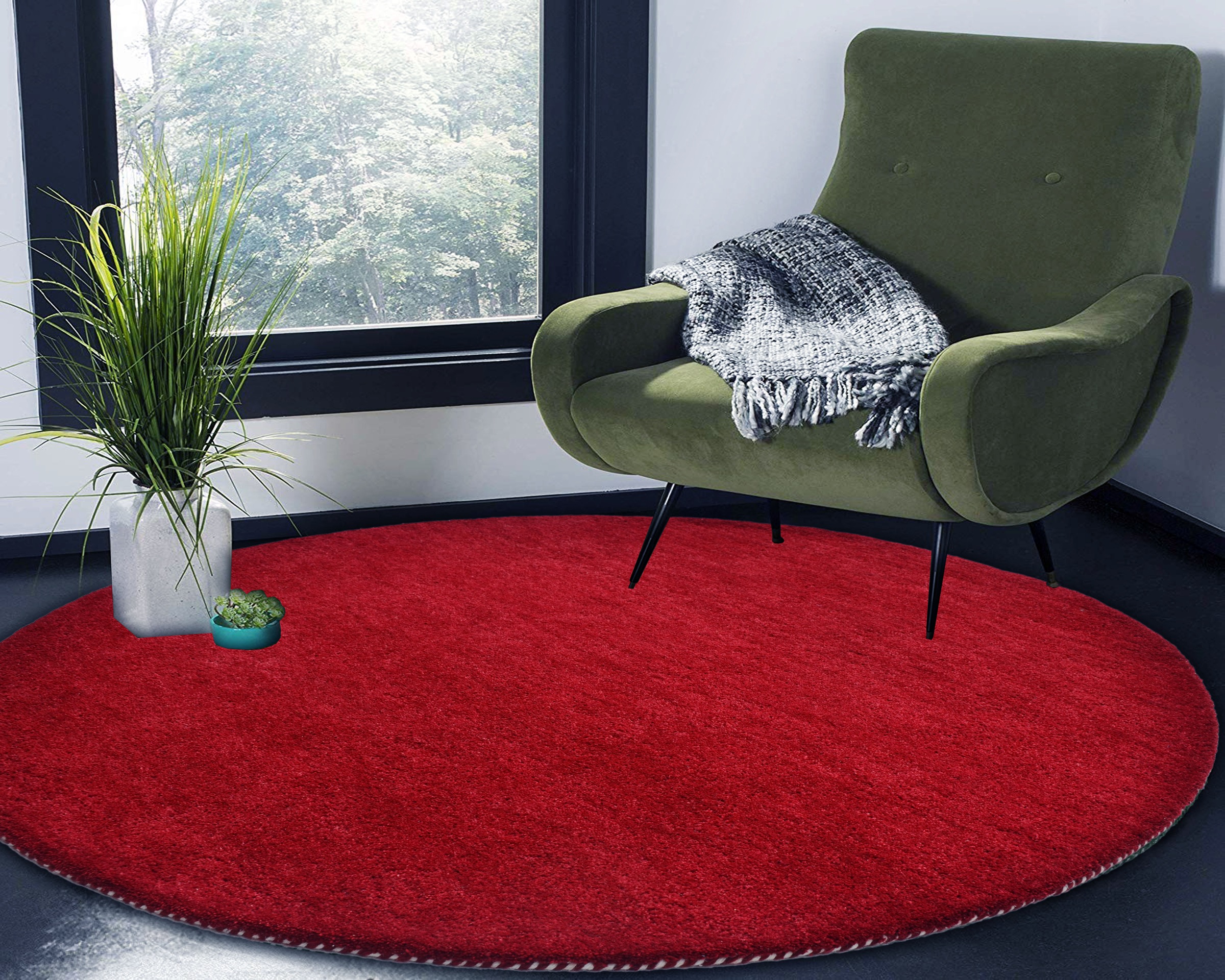 THEKO Wollteppich "Gabbeh Uni, Handgefertigt, Teppich, meliert, reine Wolle günstig online kaufen