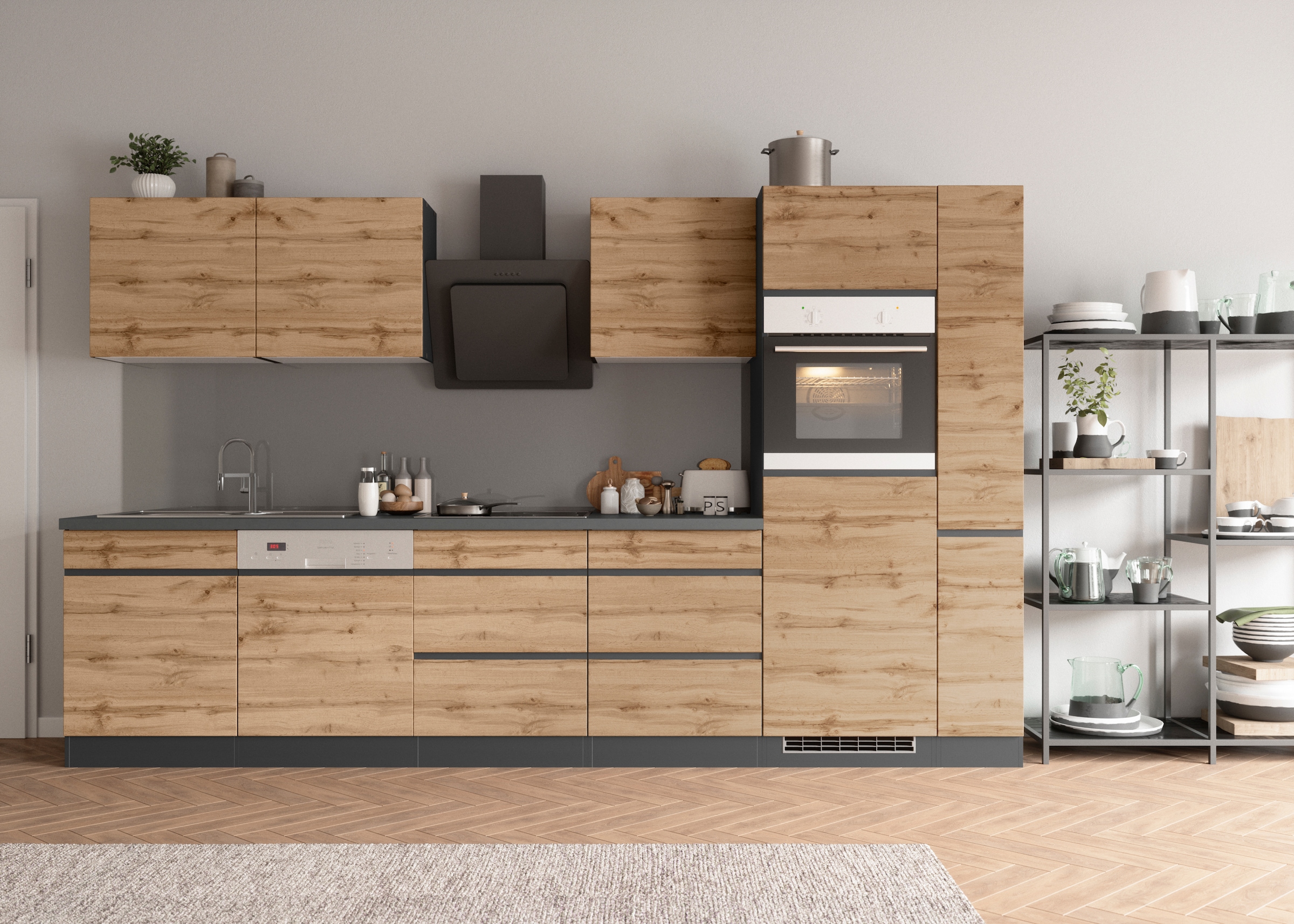 KOCHSTATION Küchenzeile »KS-Riesa«, Stellbreite 330 cm, ohne E-Geräte