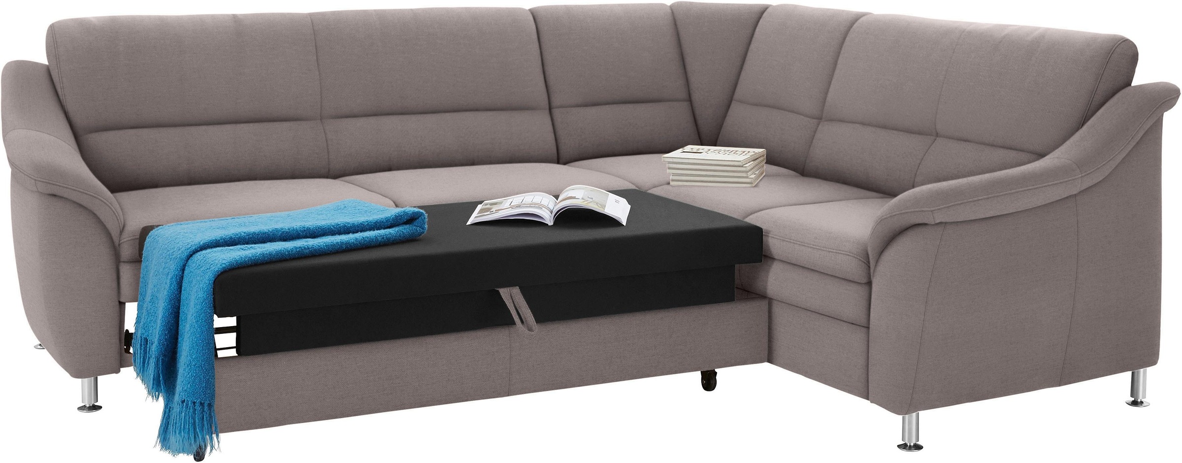 sit&more Ecksofa »Cardoso L-Form«, mit Federkern, wahlweise mit Bettfunktion und Schubkasten