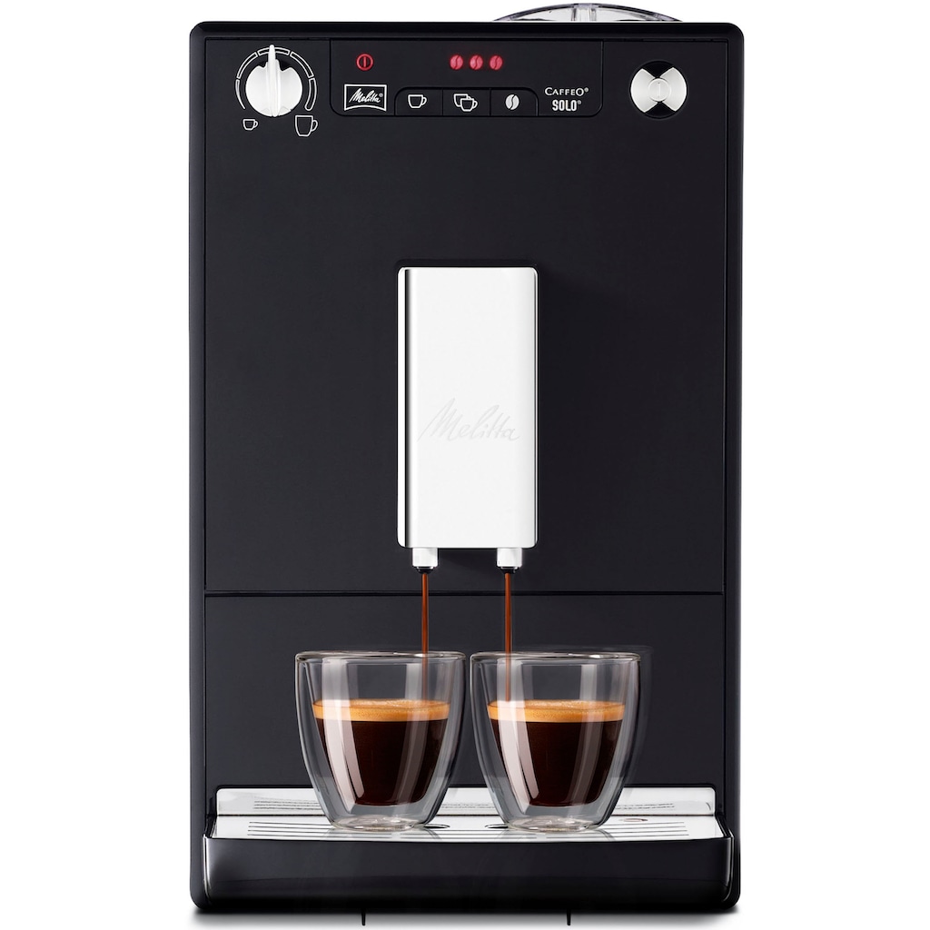 Melitta Kaffeevollautomat »Solo® E950-101, schwarz«, Perfekt für Café crème & Espresso, nur 20cm breit