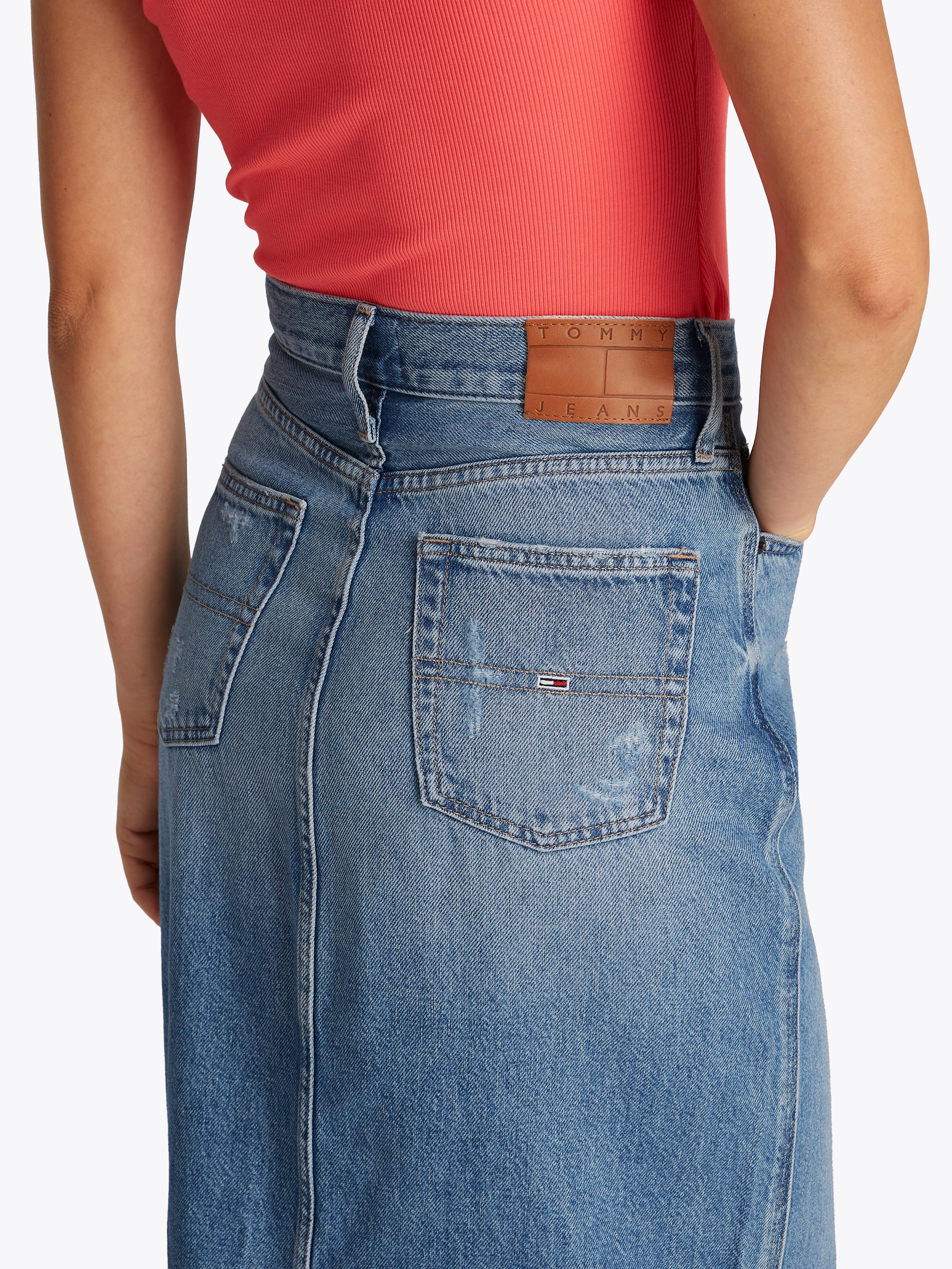 Tommy Jeans Jeansrock "CLAIRE MIDI SKIRT BI8036", in Midi-Länge, in blauer günstig online kaufen