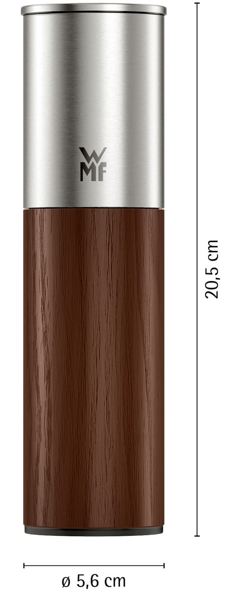 WMF Gewürzmühle »Nature Pro Edelstahl« Keramikmahlwerk, einstellbarer Mahlgrad, Aromaschutzdeckel, Holz