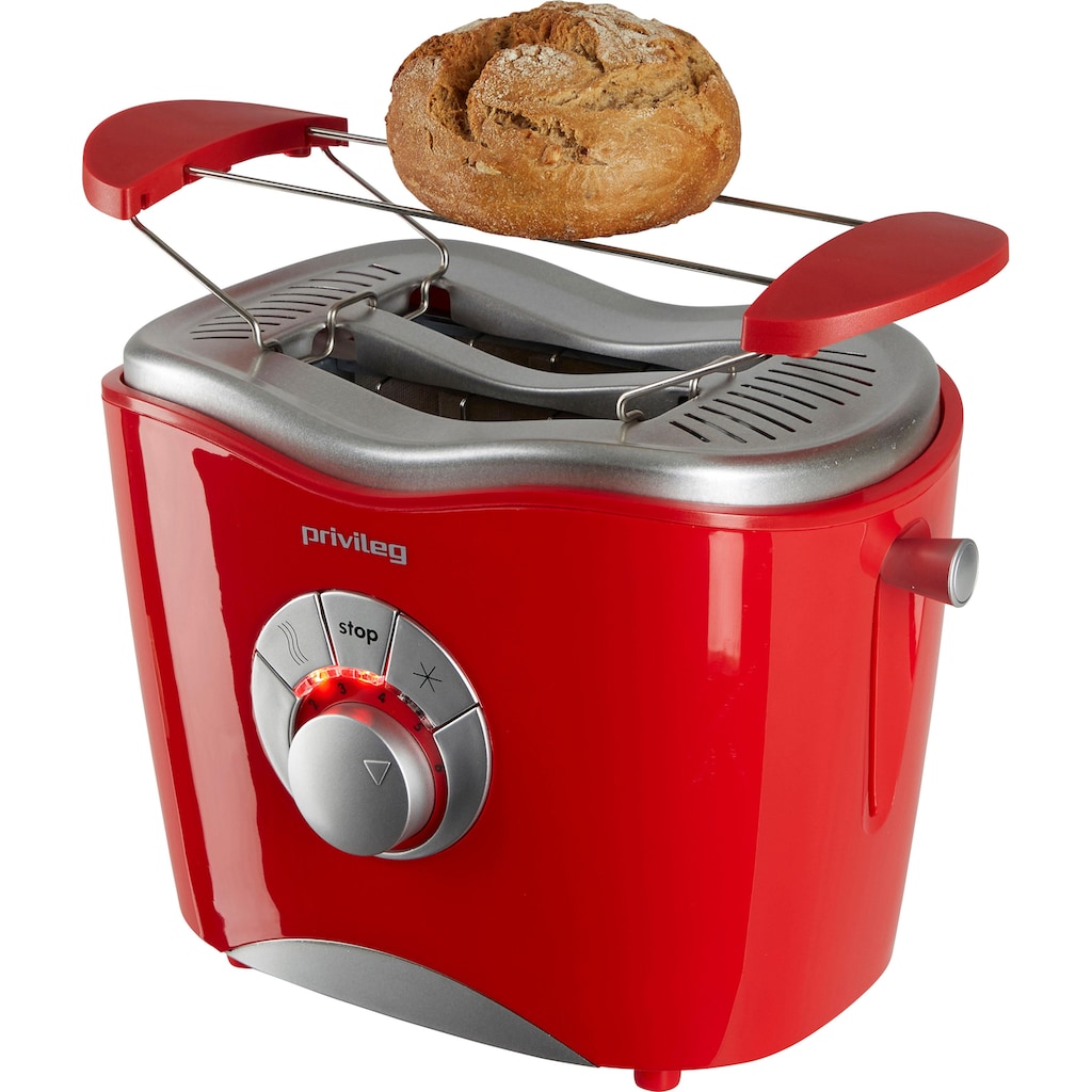 Privileg Toaster »747566«, 2 kurze Schlitze, für 2 Scheiben, 860 W, rot